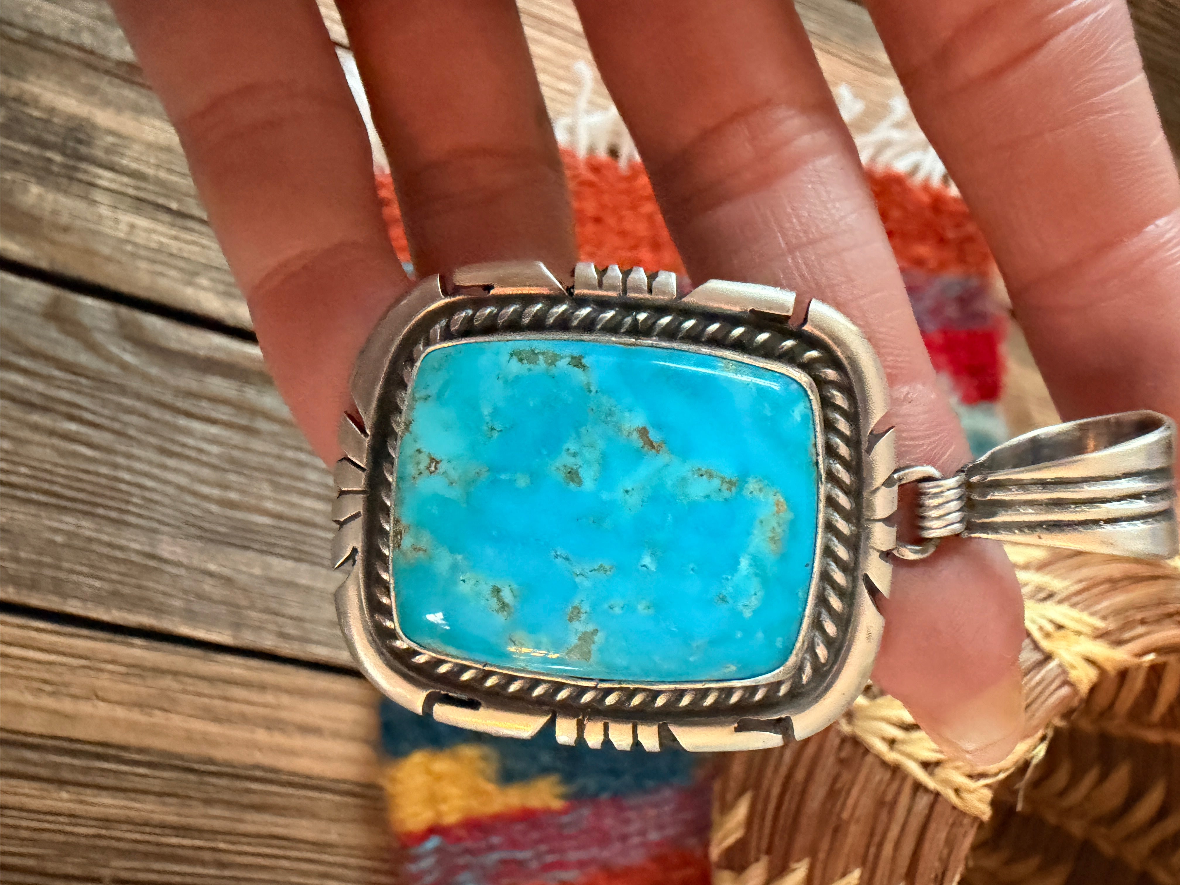 Handcrafted Sterling Silver & Turquoise Pendant by Jon McCray