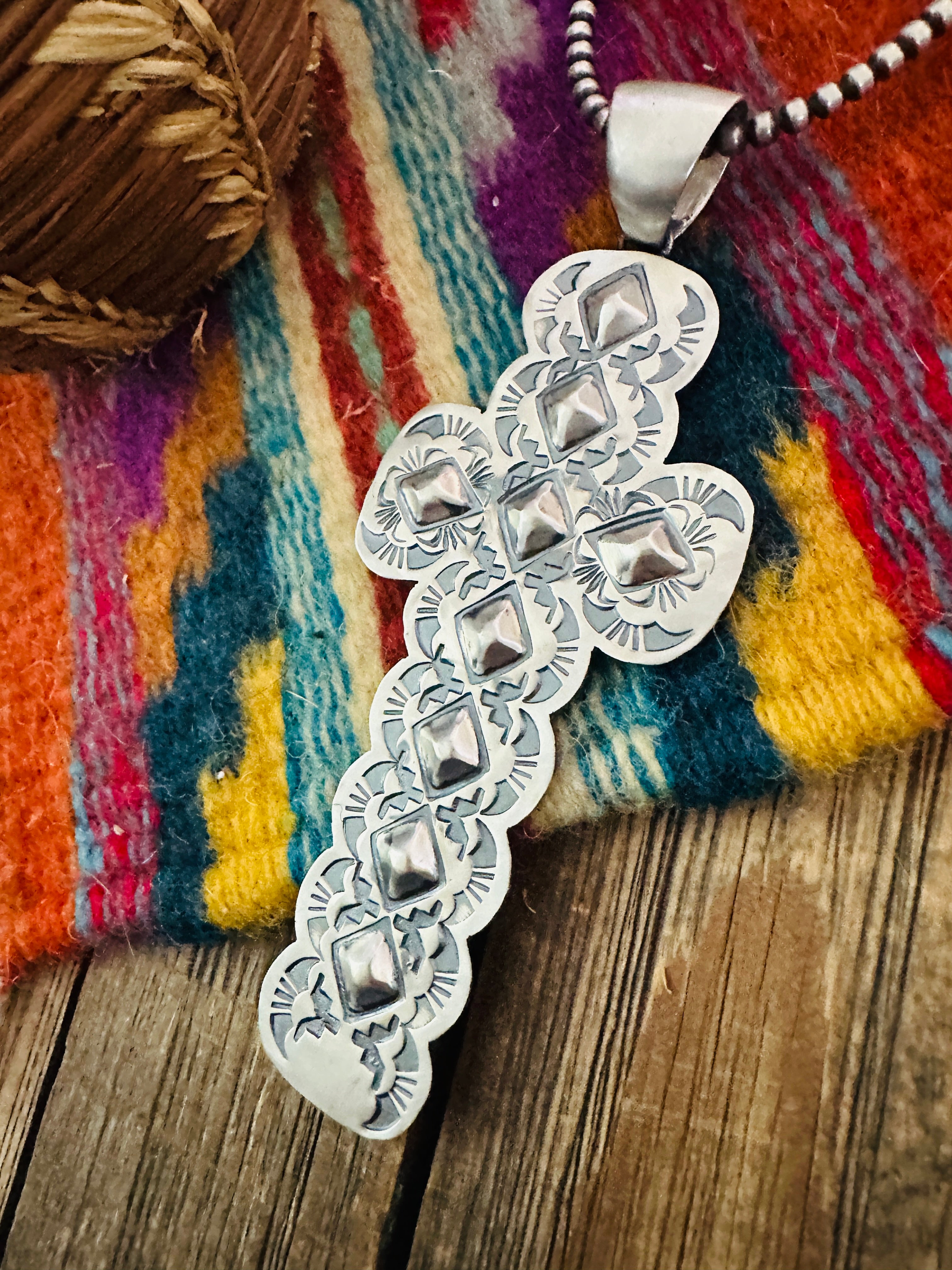 Handcrafted Sterling Silver Cross Pendant by Benson Shorty