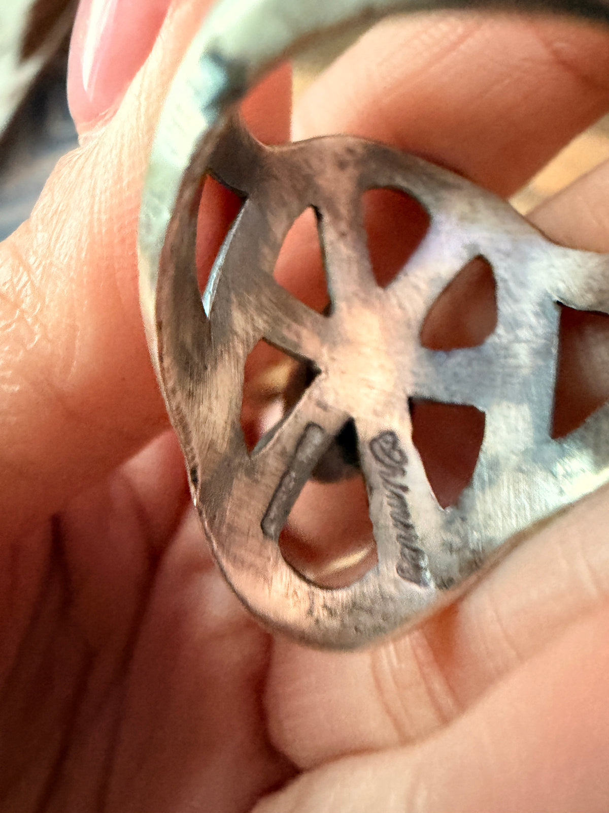Handcrafted Coral and Sterling Silver Ring size 11 by Chimney Butte