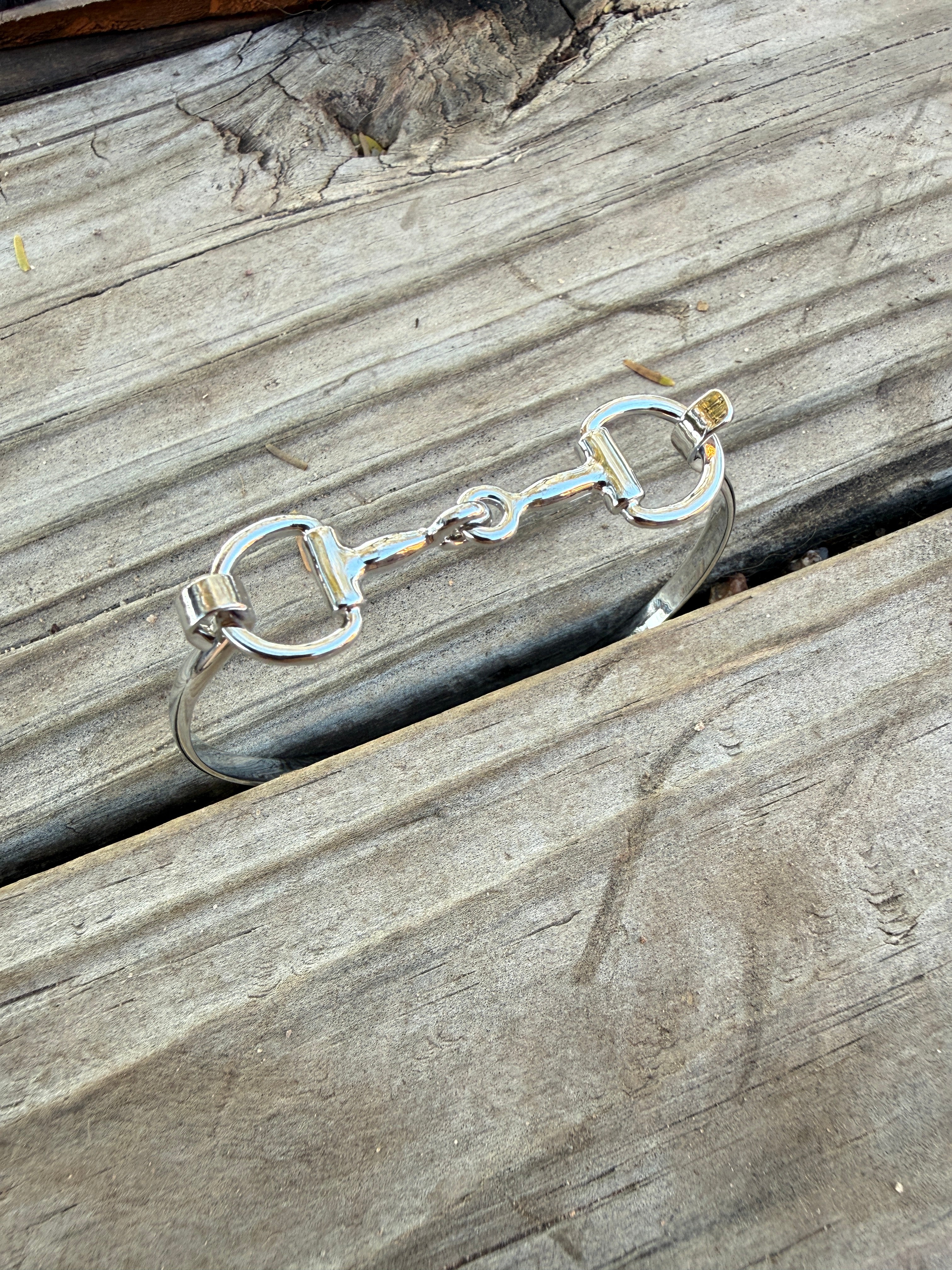 “The Golden Collection” Horse Bit Handmade Silver Plated Bangle Bracelet