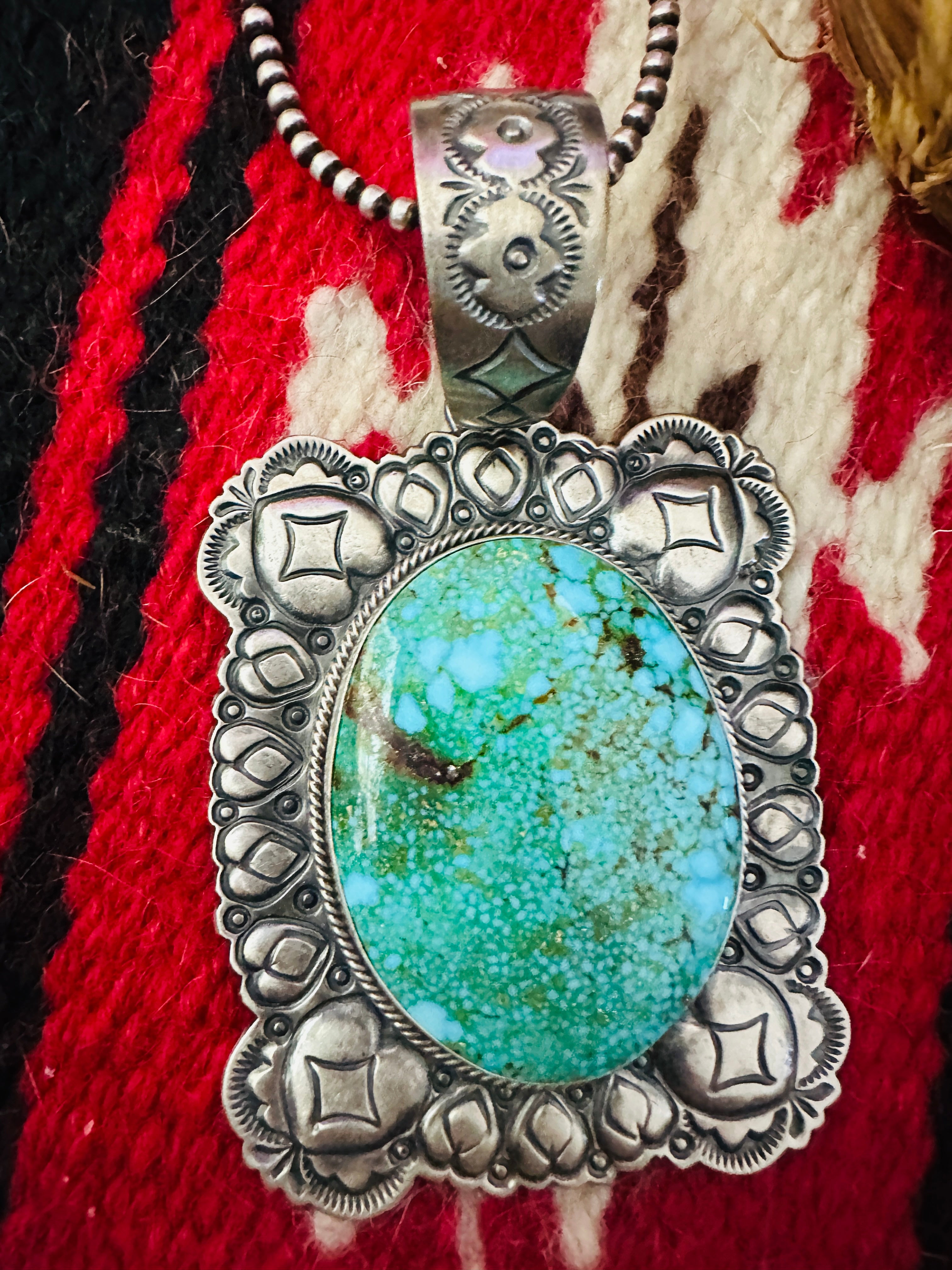 Handcrafted Sterling Silver & Sonoran Mountain Turquoise Pendant by Randy Boyd