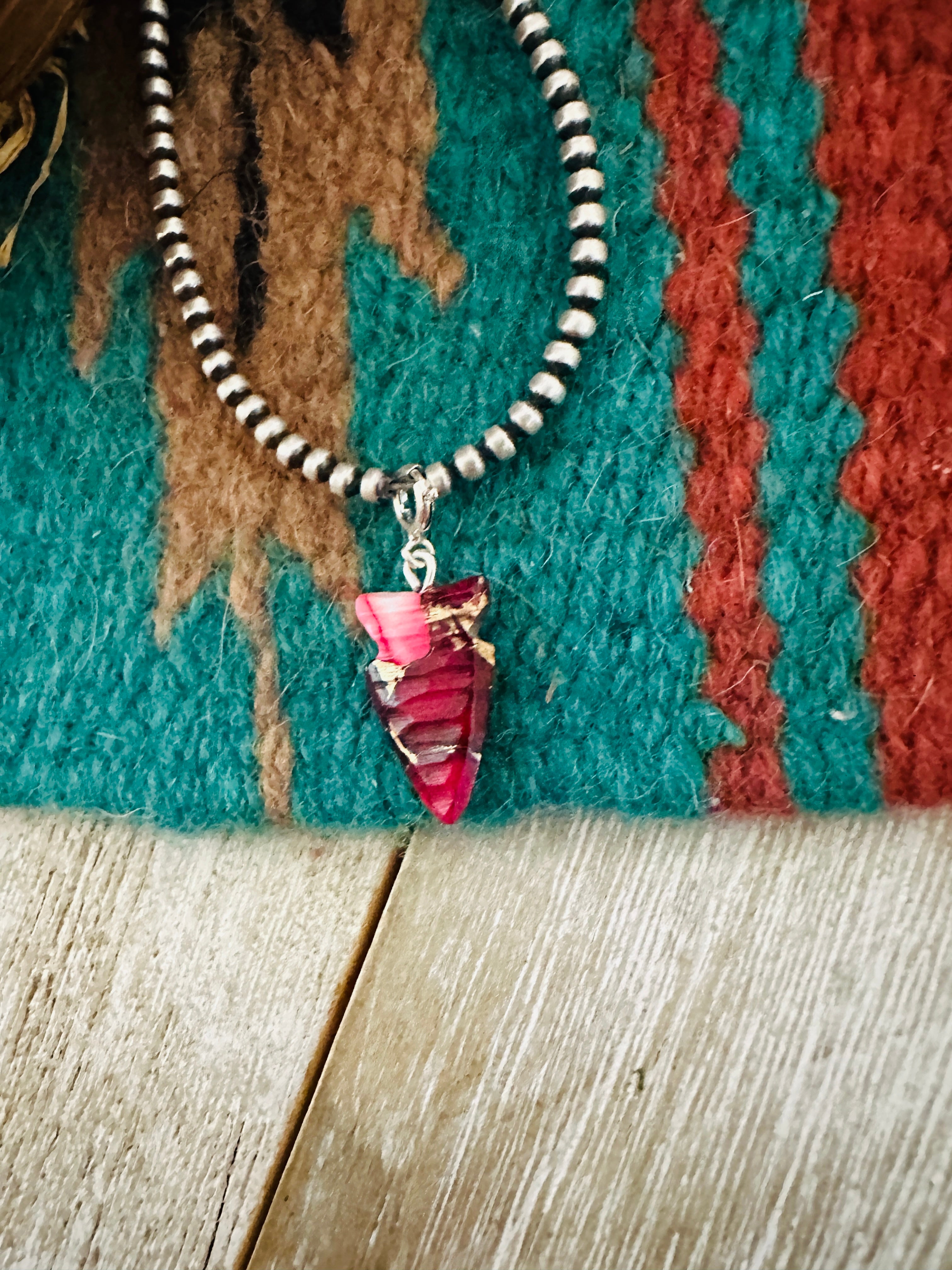 Handcrafted & Hand Carved Rose Dahlia Arrowhead Charm