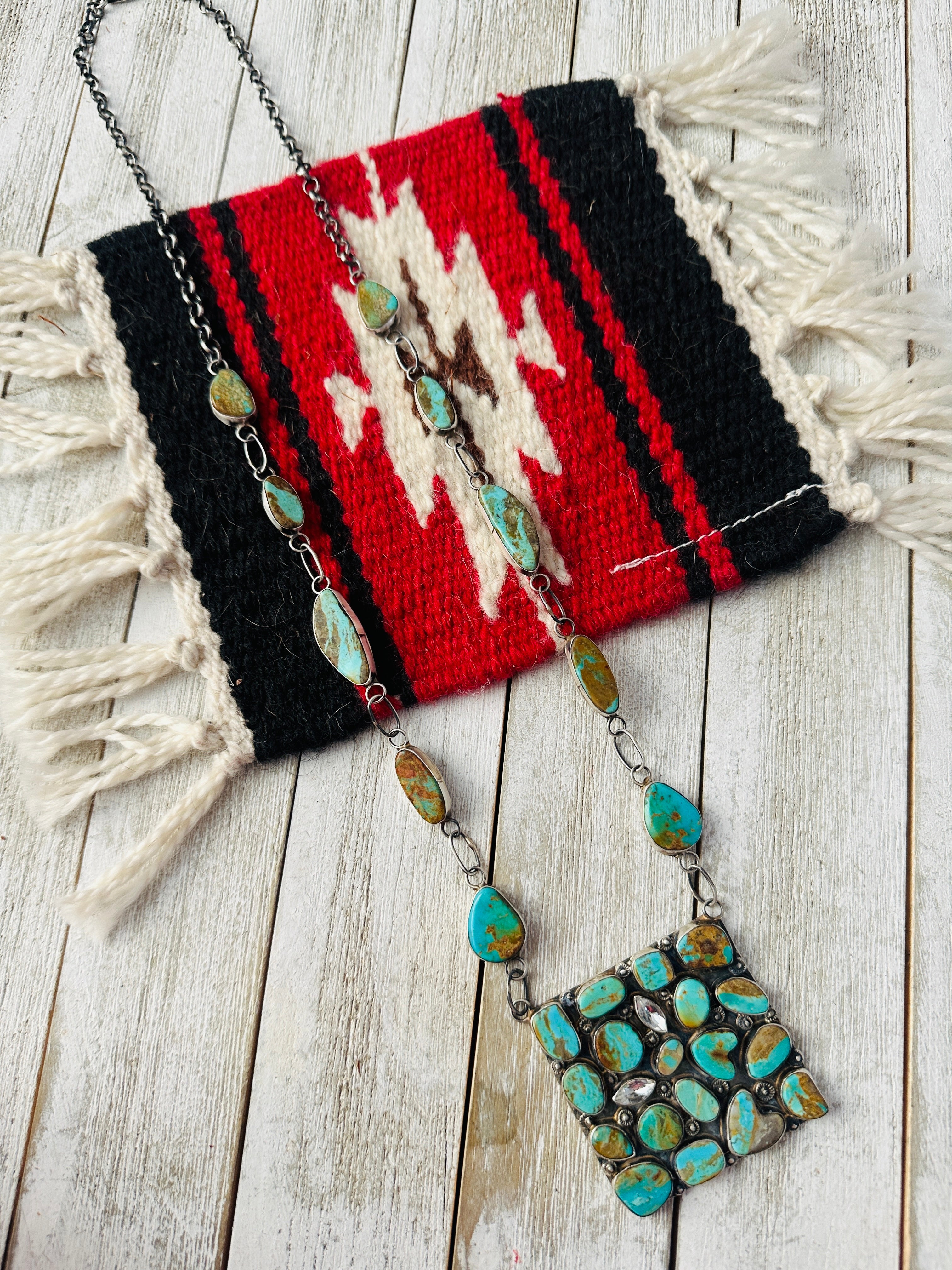 Navajo Sterling Silver & Royston Turquoise Necklace by Jacqueline Silver