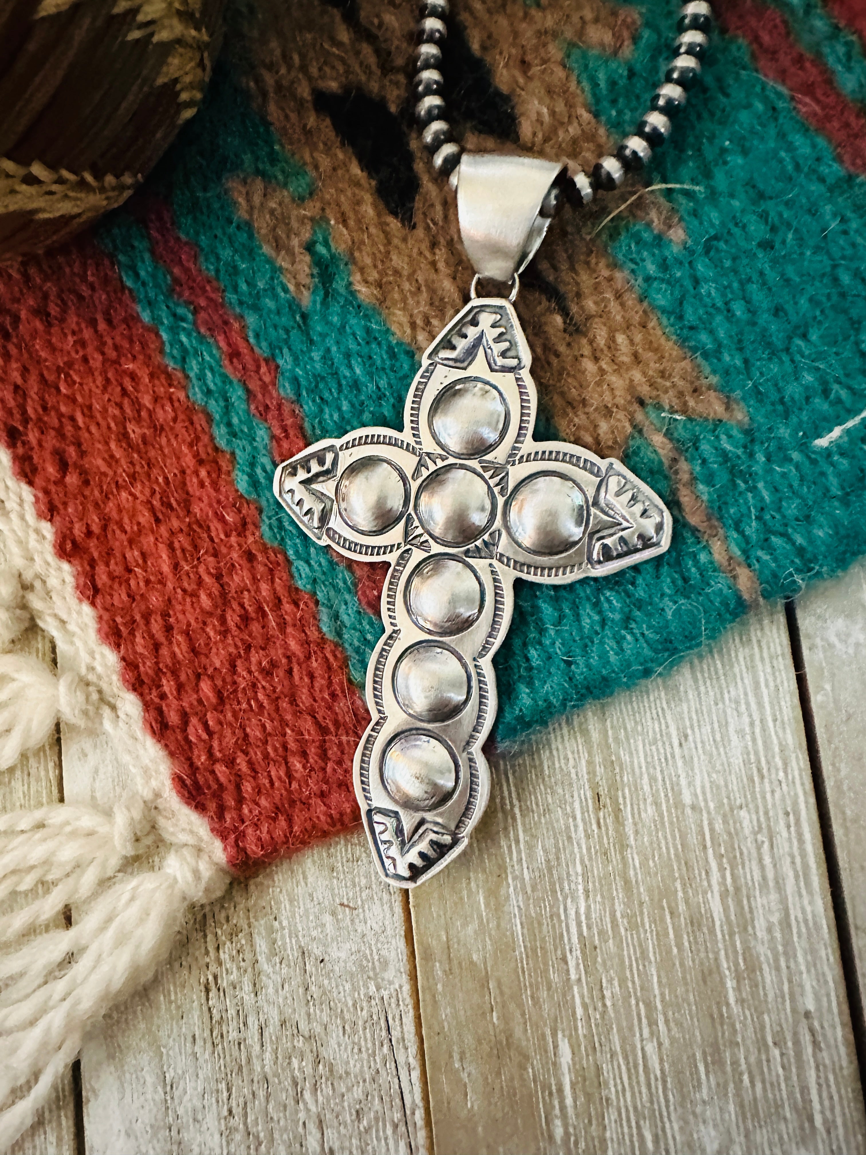 Handcrafted Sterling Silver Cross Pendant by Benson Shorty