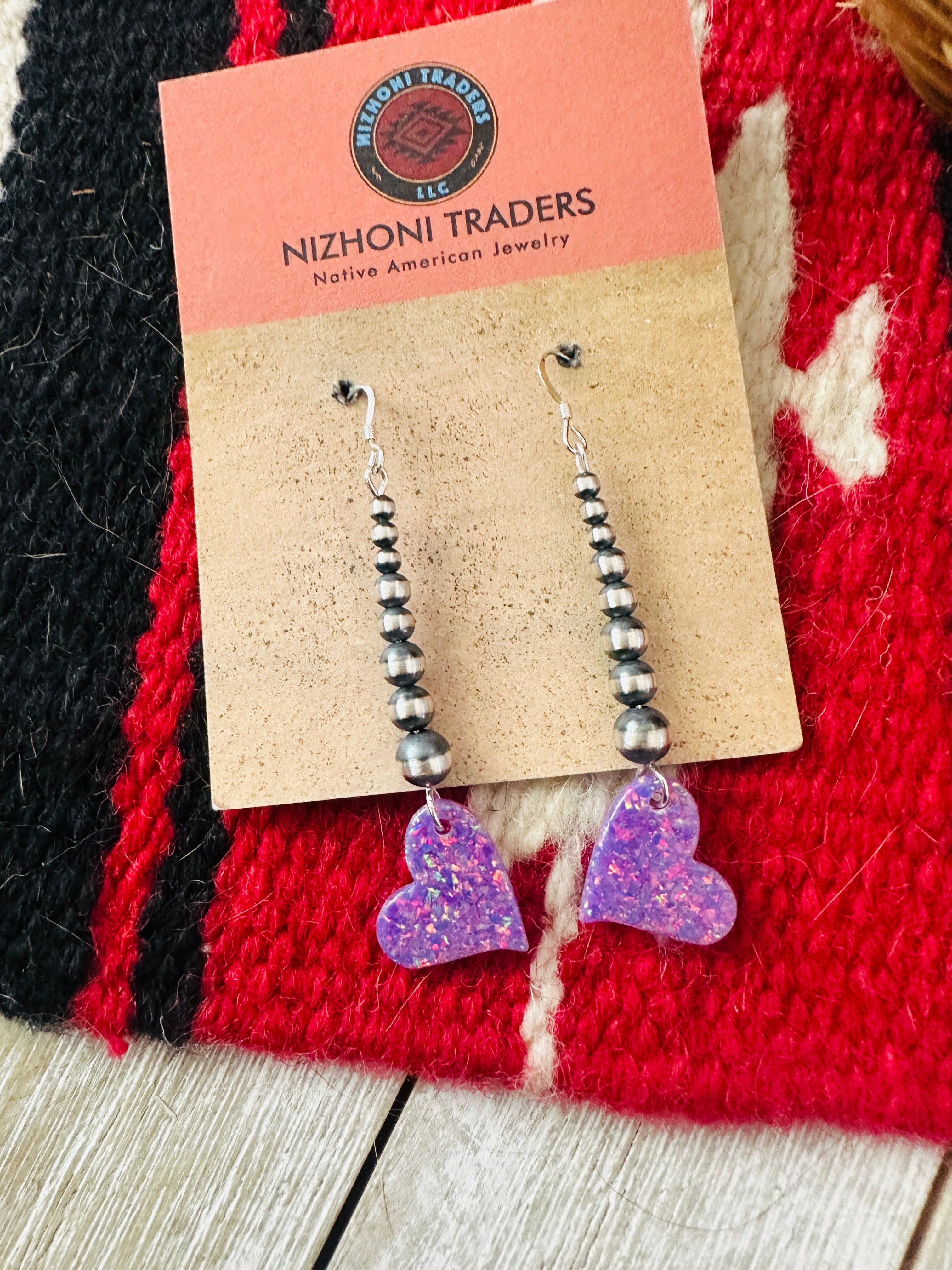 Summer Lovin’ Sterling Silver Pearl Beaded Opal Heart Dangle Earrings