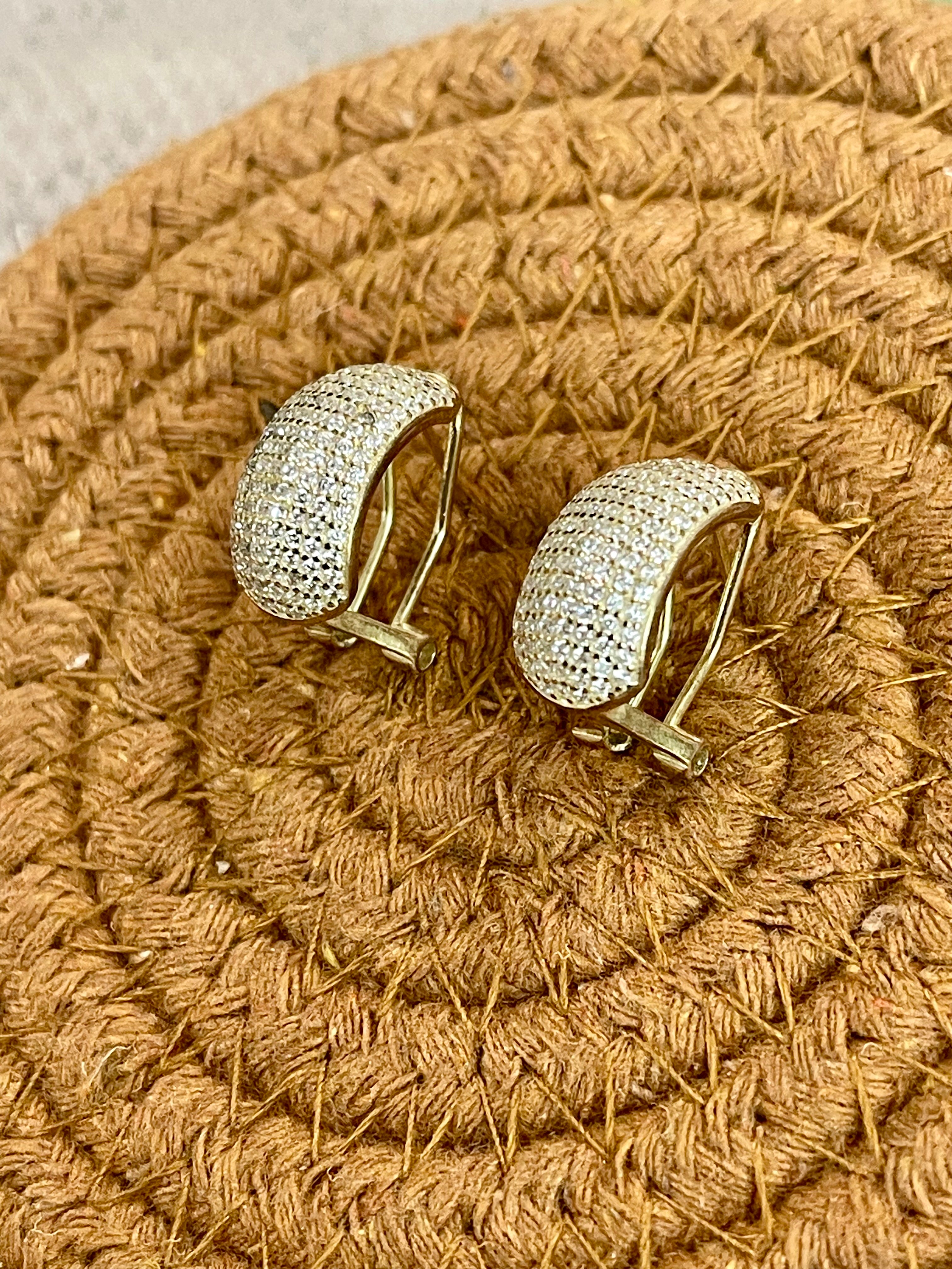 Vintage Gold Plated Half Crescent Earrings