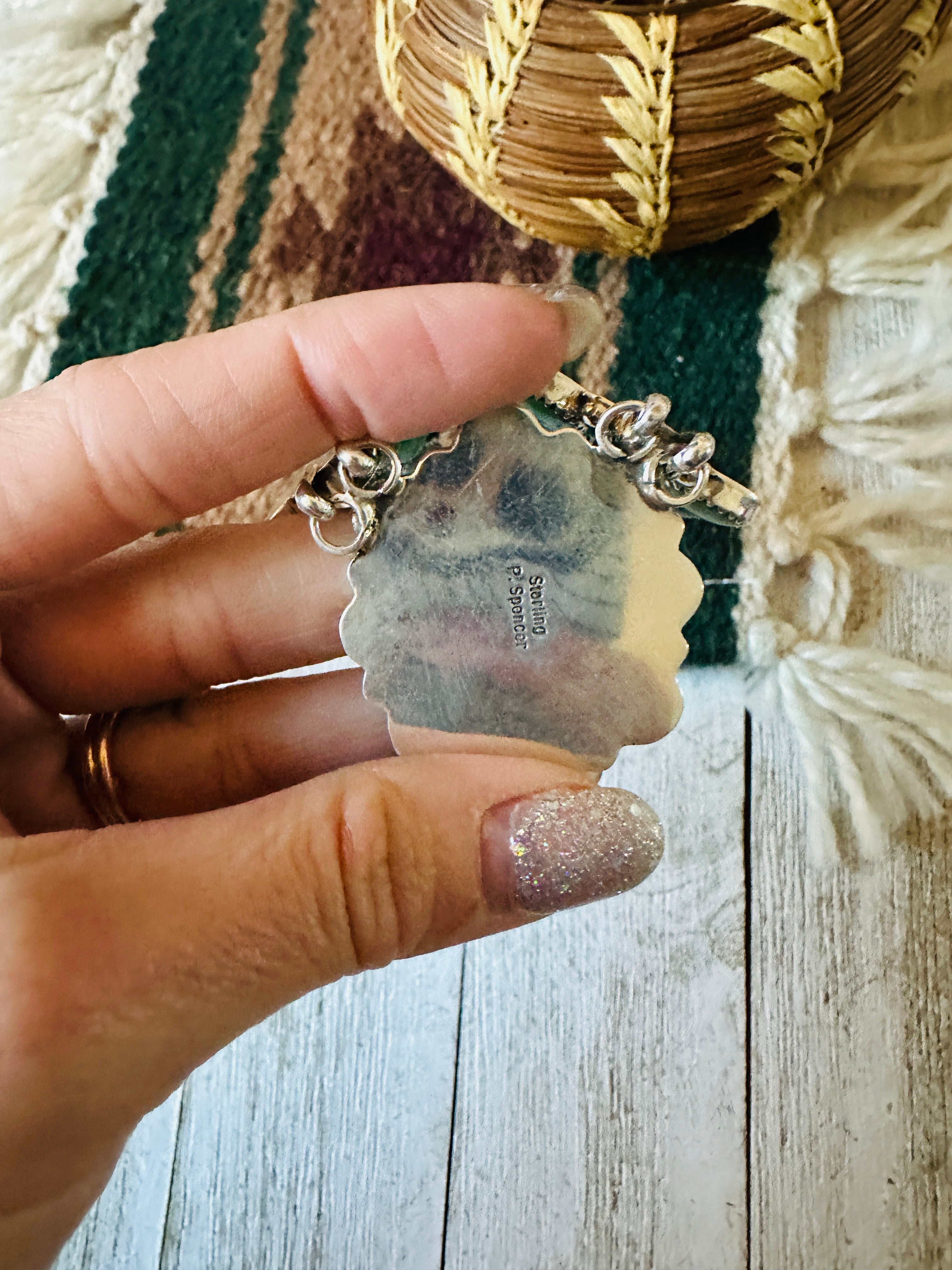 Handcrafted Turquoise & Sterling Silver Cluster Necklace