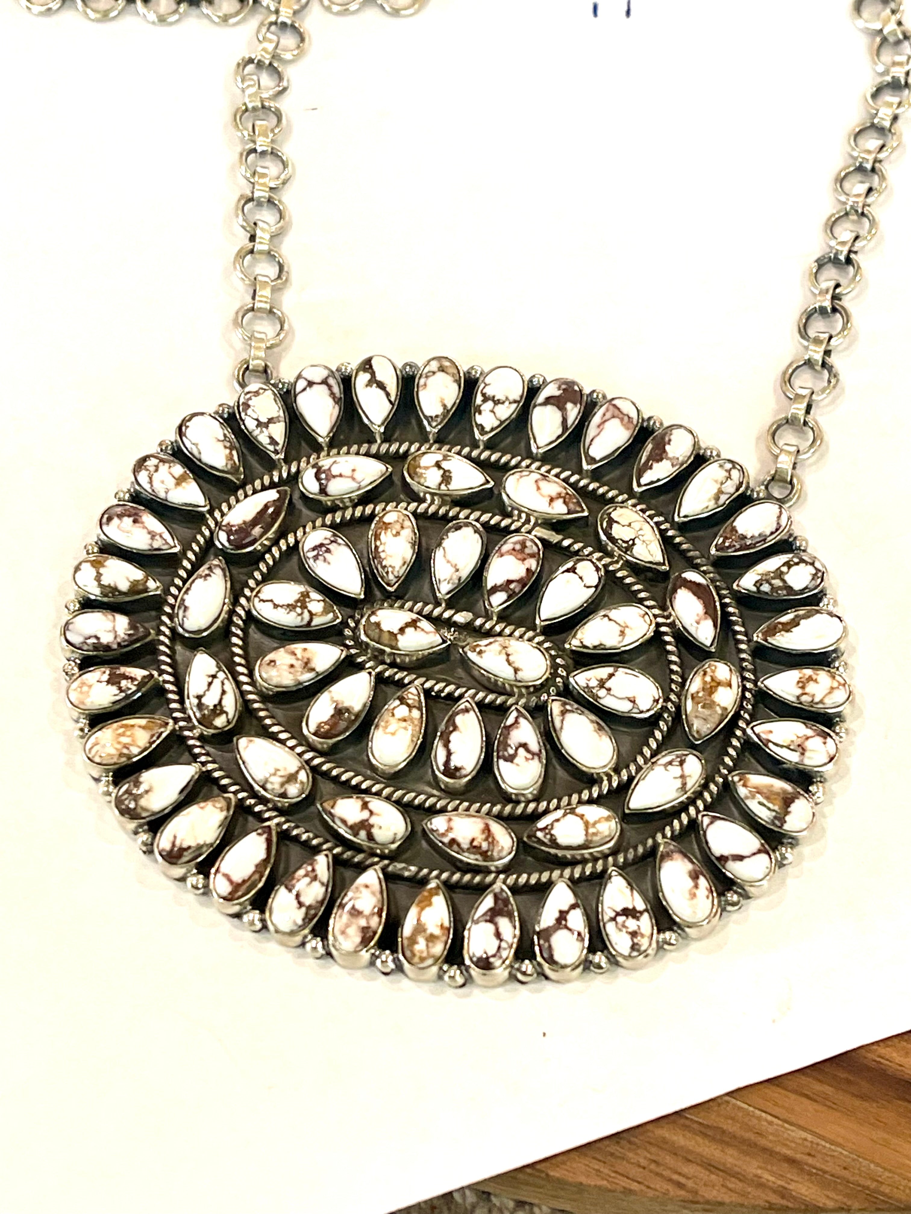 Handmade Sterling Silver & Wild Horse Cluster Necklace