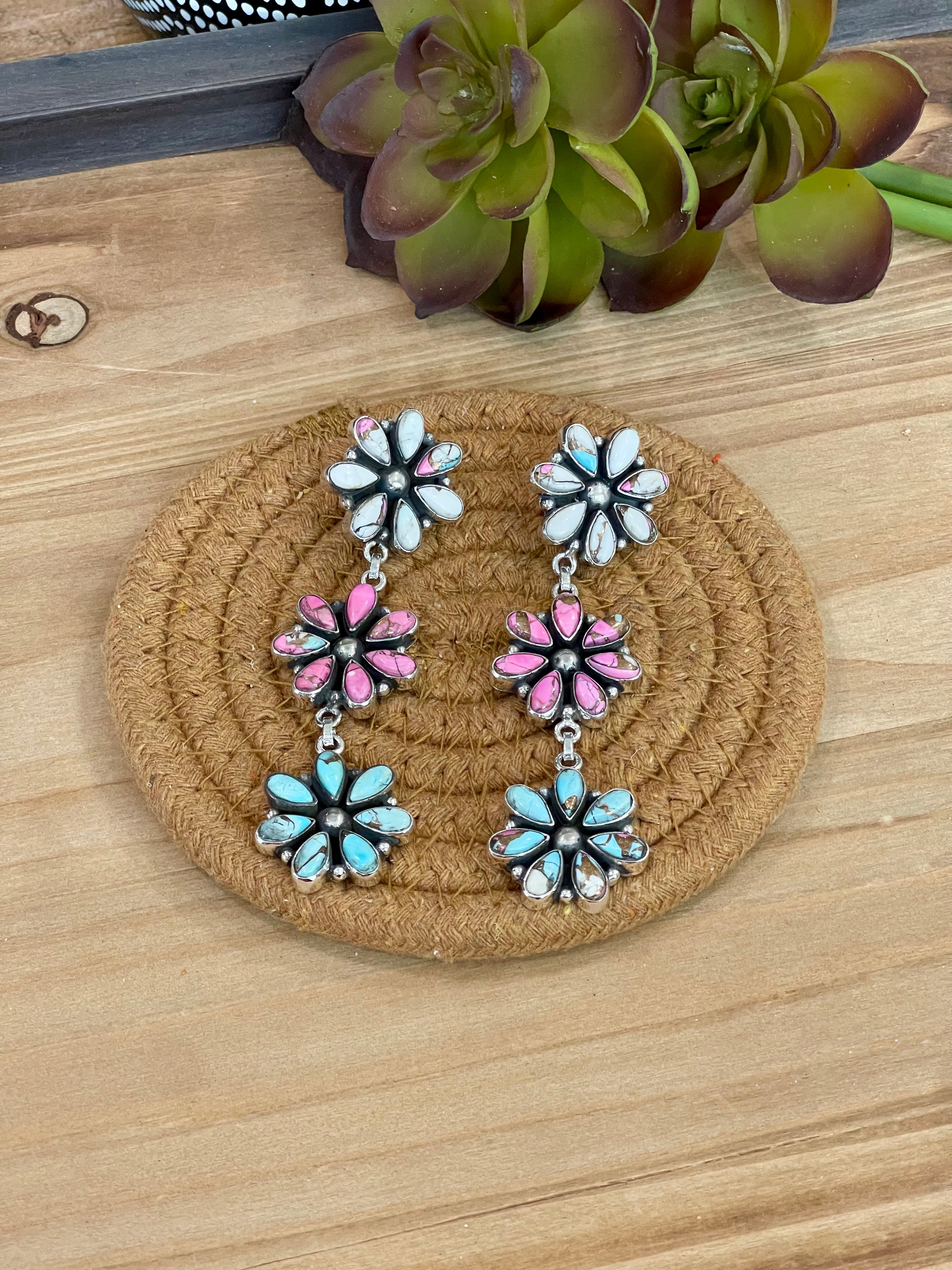 Handmade Cotton Candy & Sterling Silver Dangles