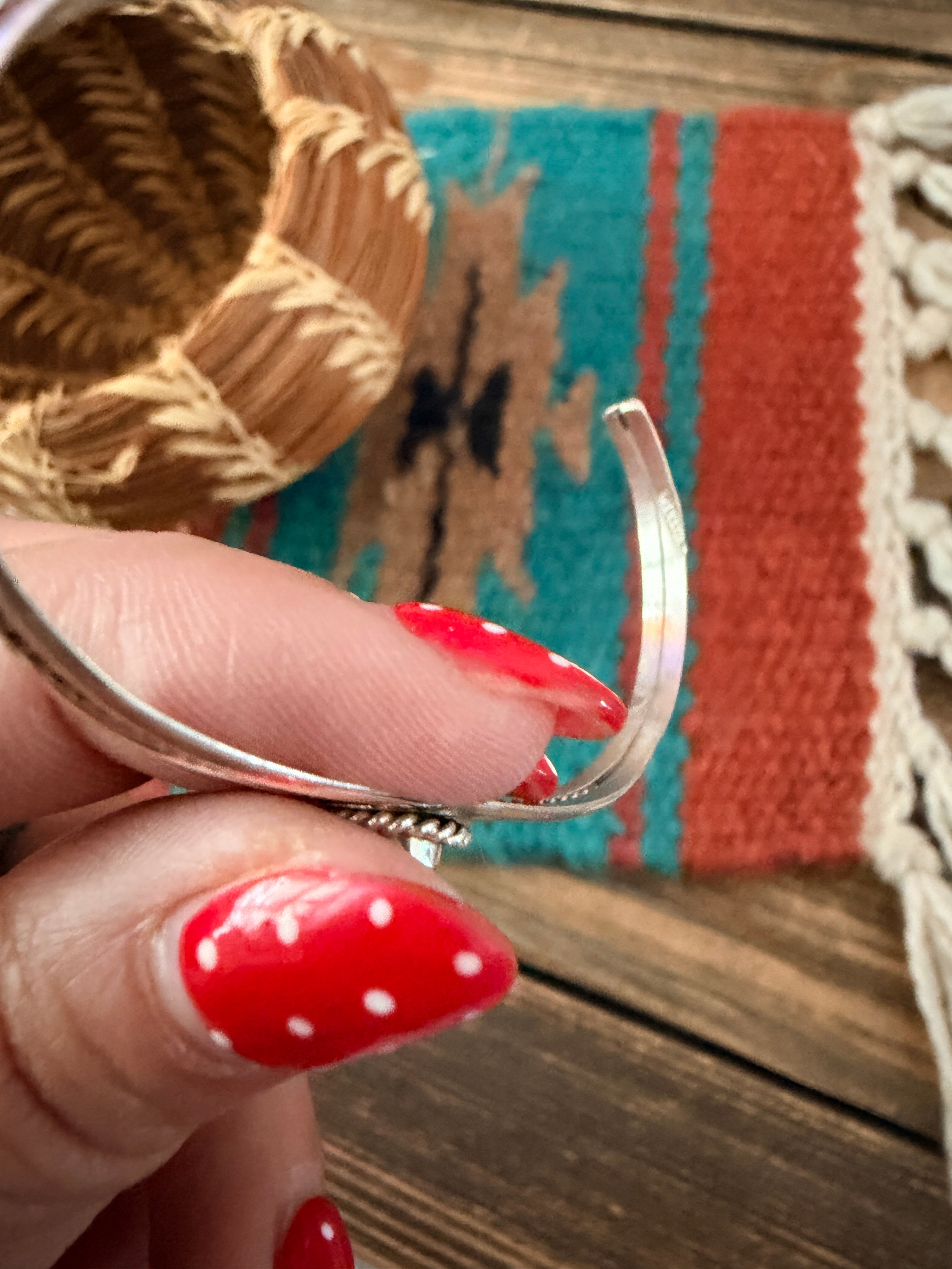 Handcrafted Lapis & Sterling Silver Baby Cuff Bracelet