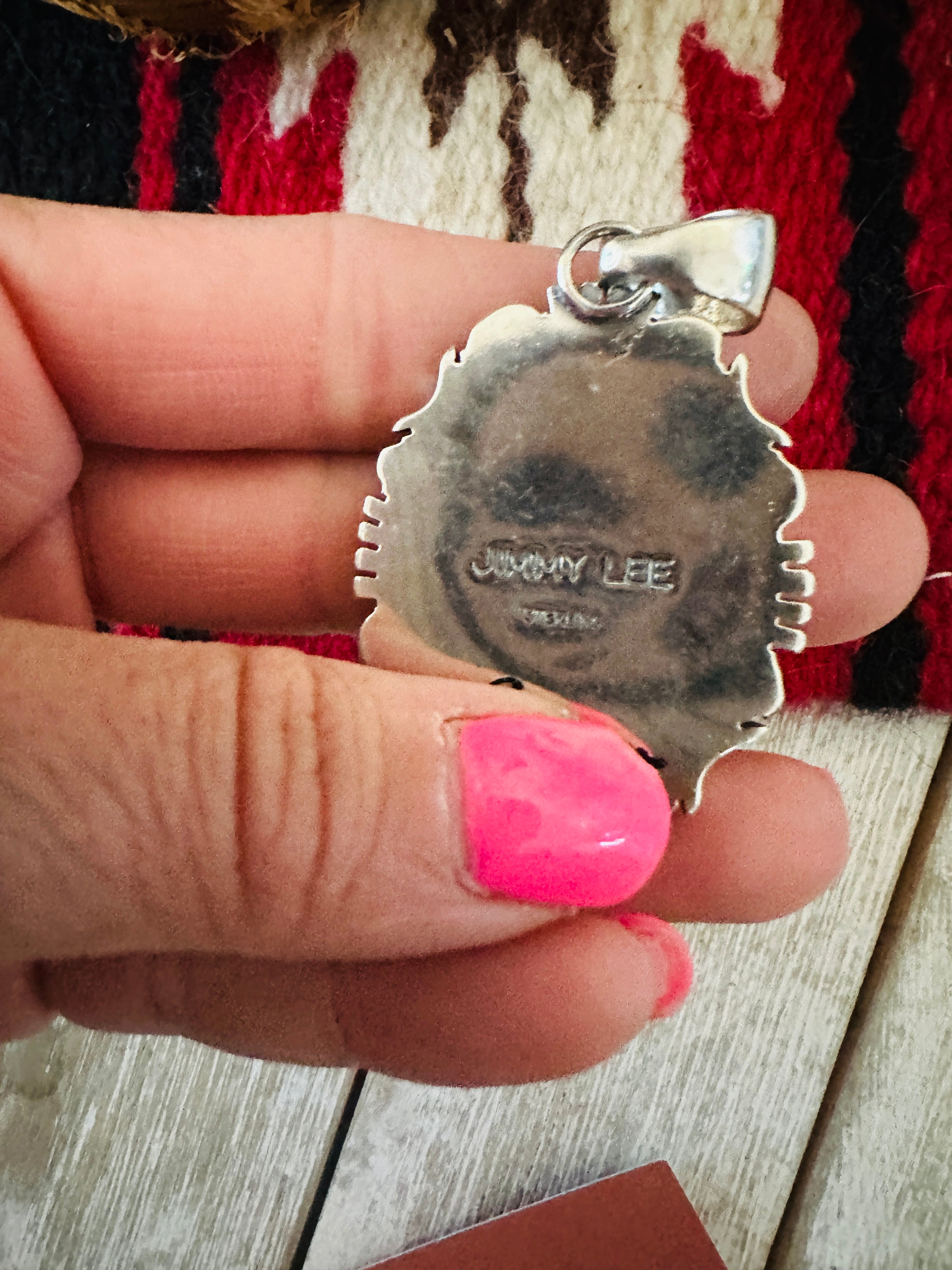 Handcrafted Sterling Silver & Turquoise Pendant by Jimmy Lee