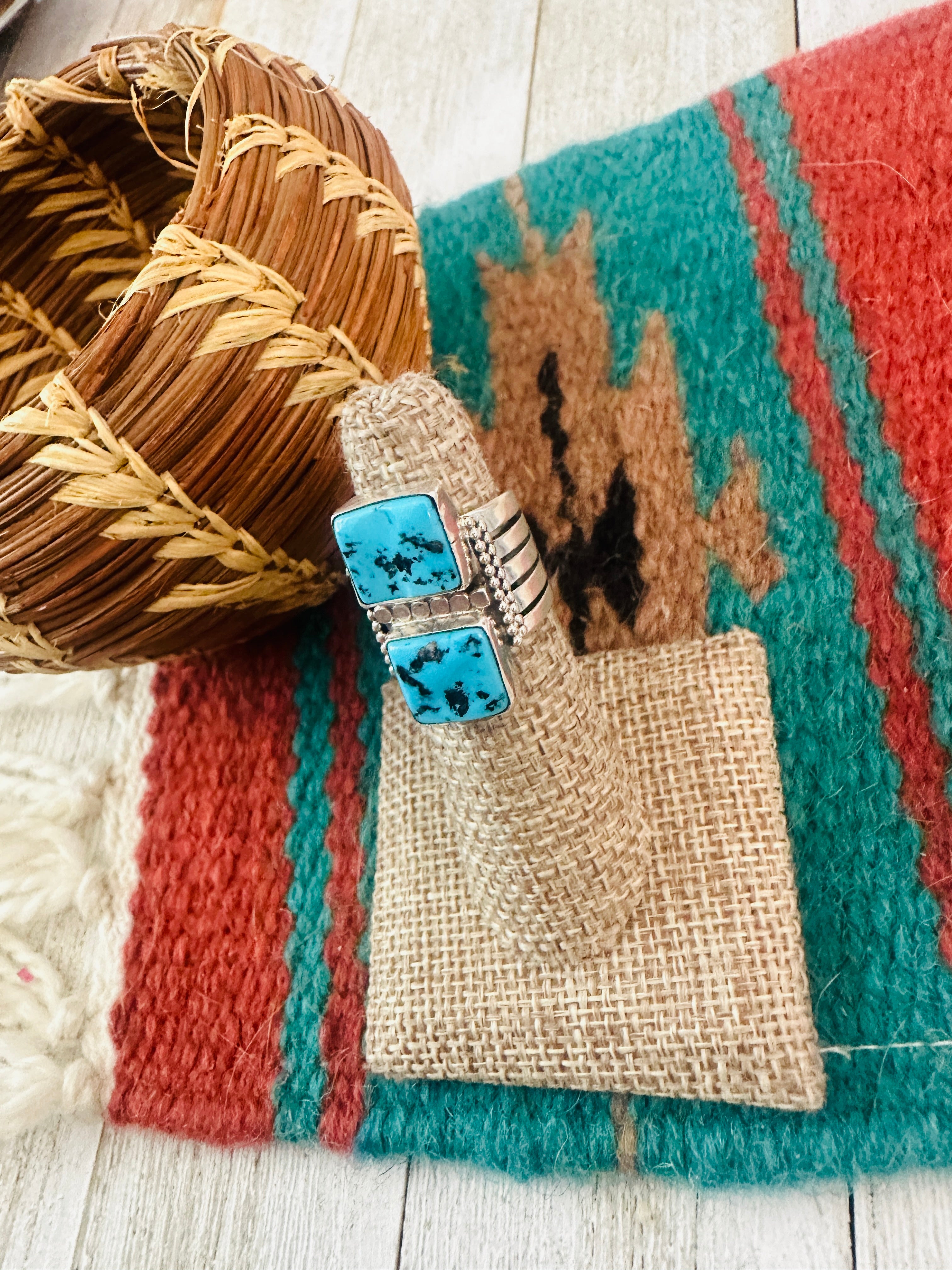 Handcrafted Sterling Silver & Kingman Turquoise Ring