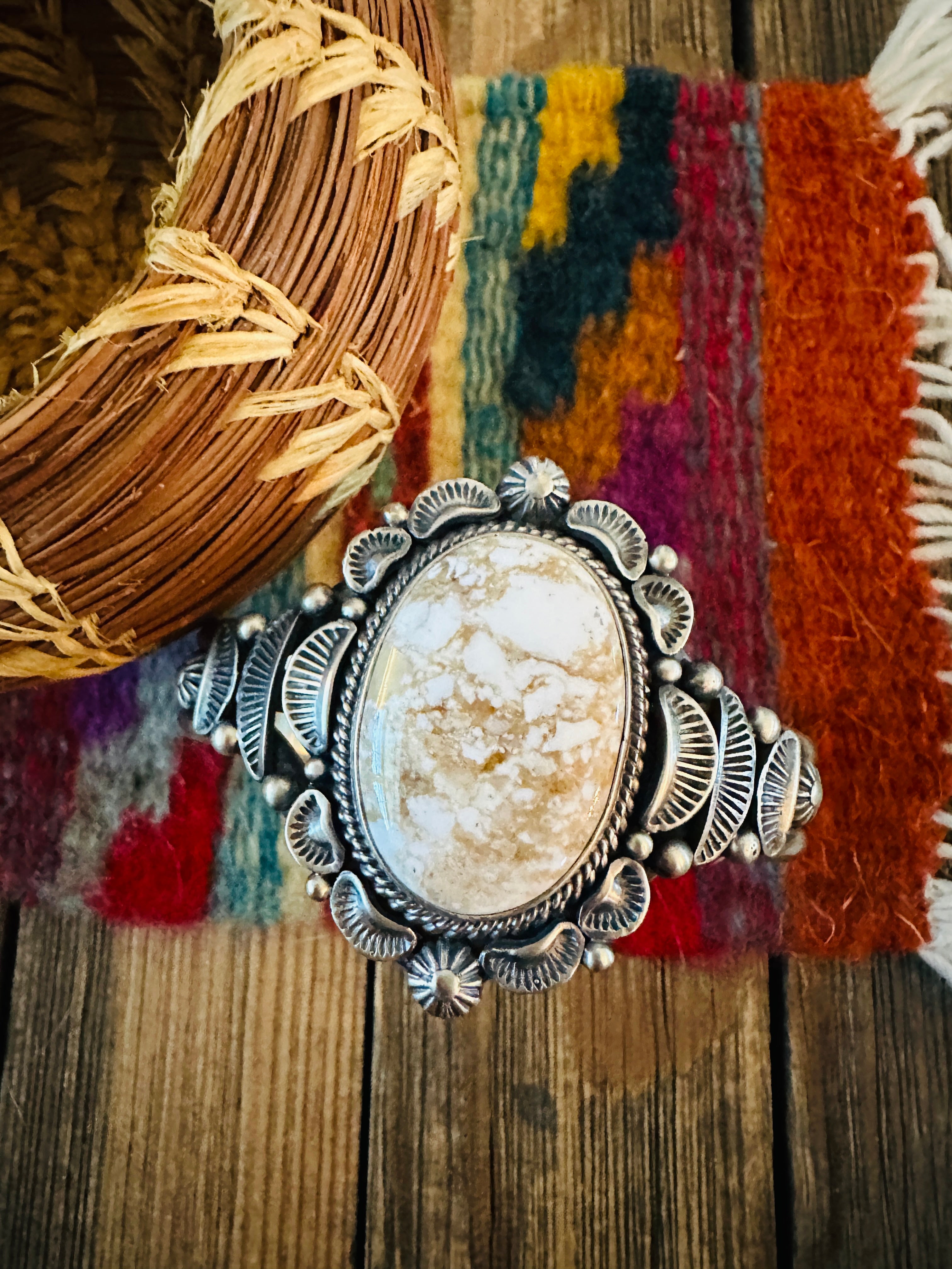 Handcrafted Dry Creek Turquoise & Sterling Silver Cuff Bracelet