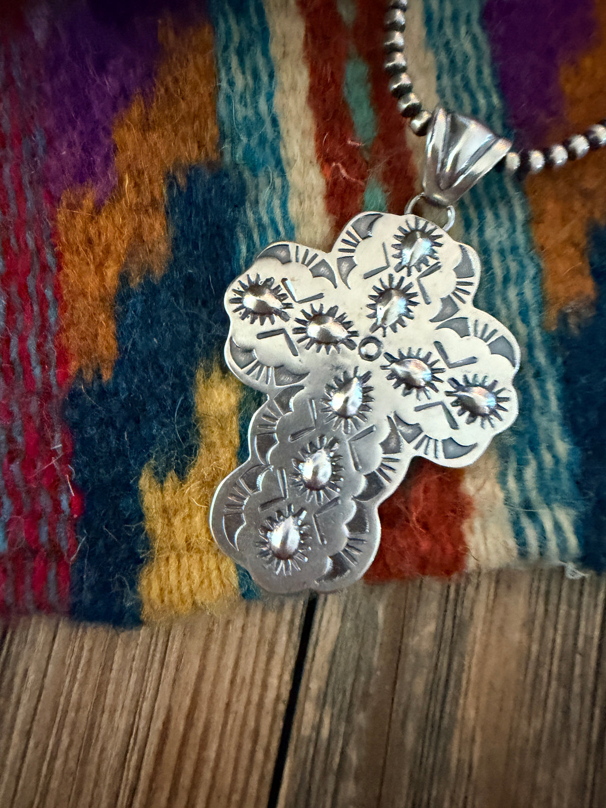 Handcrafted Sterling Silver Cross Pendant by Benson Shorty