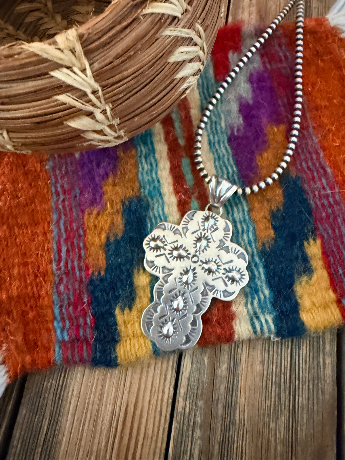 Handcrafted Sterling Silver Cross Pendant by Benson Shorty