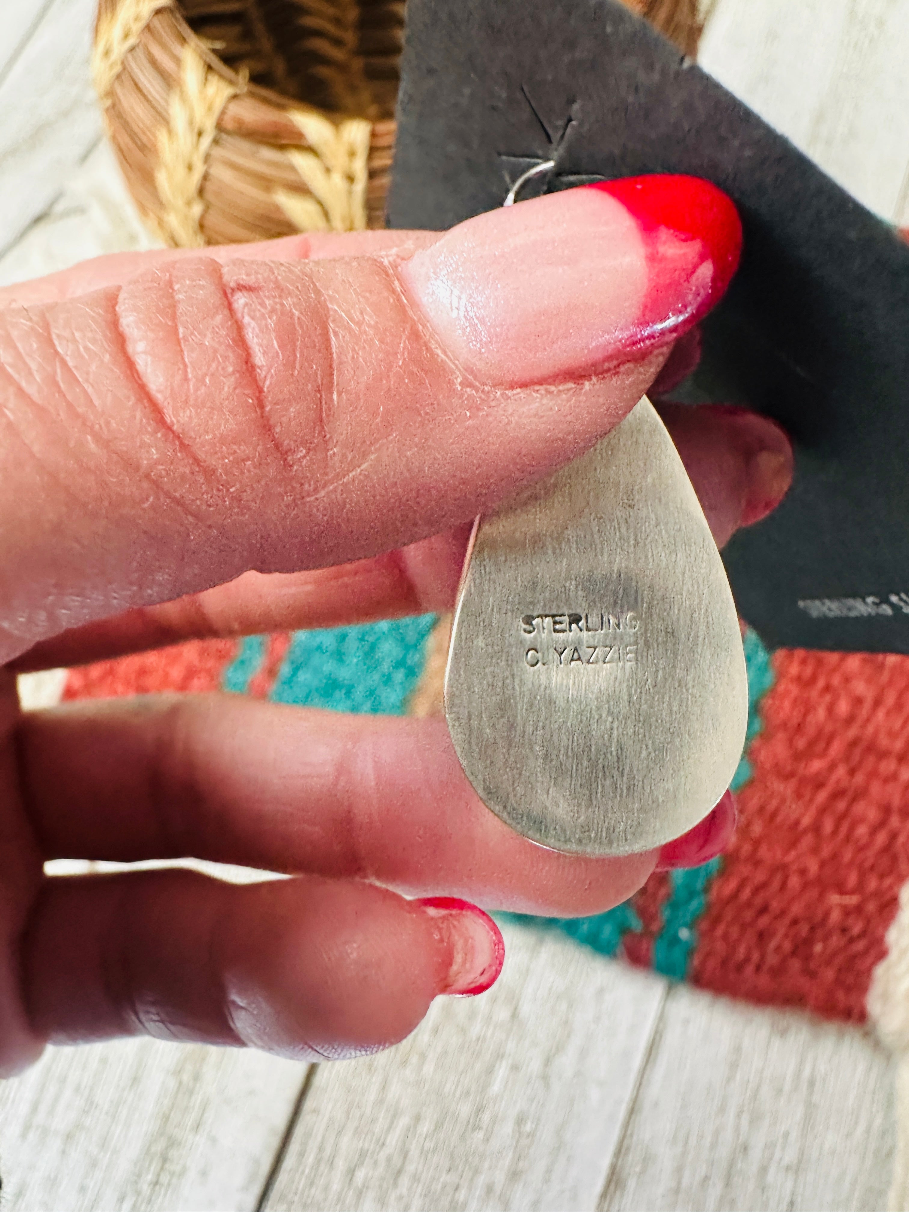 Navajo Turquoise & Sterling Silver Dangle Earrings