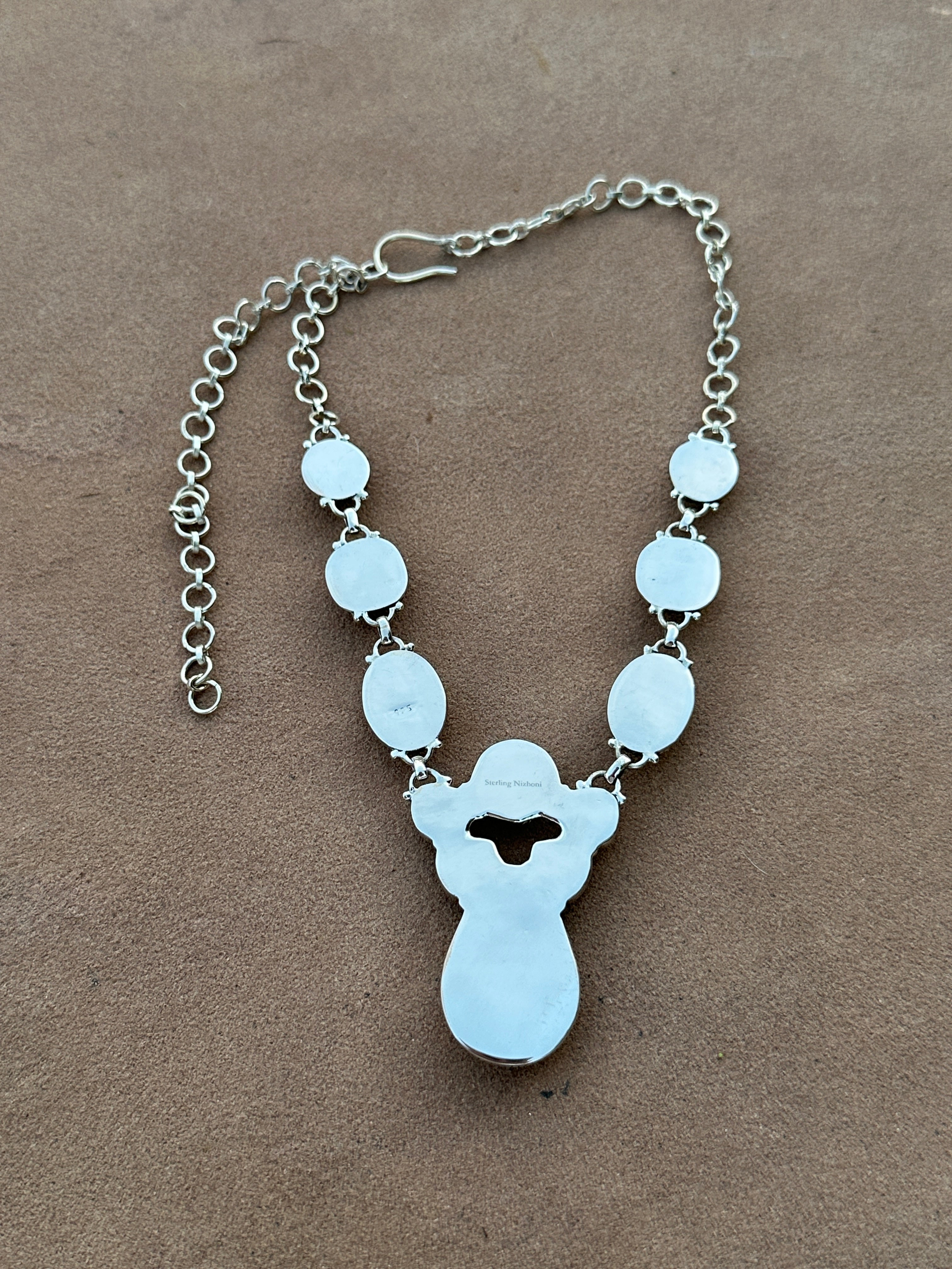 Handmade Royston Ribbon Turquoise & Sterling Silver Lariat Necklace