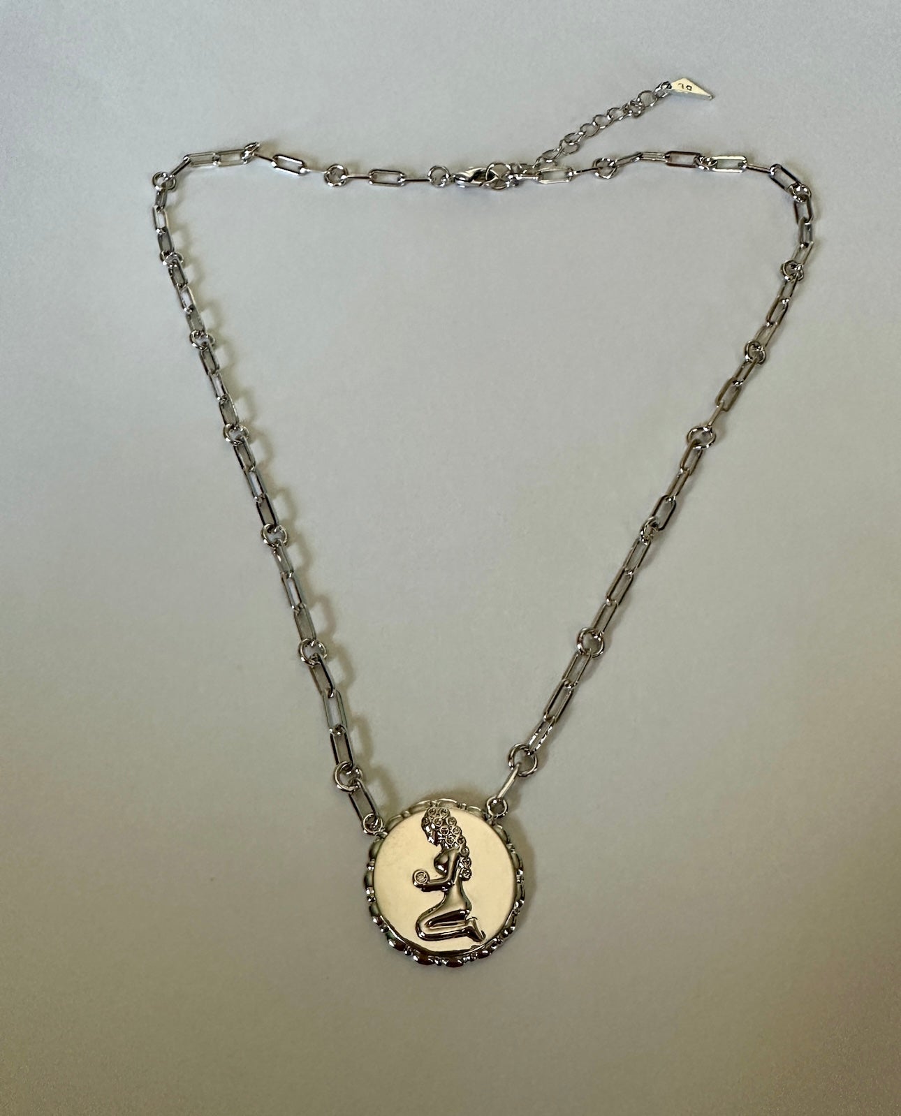 Bold CZ Zodiac Link Virgo Necklace