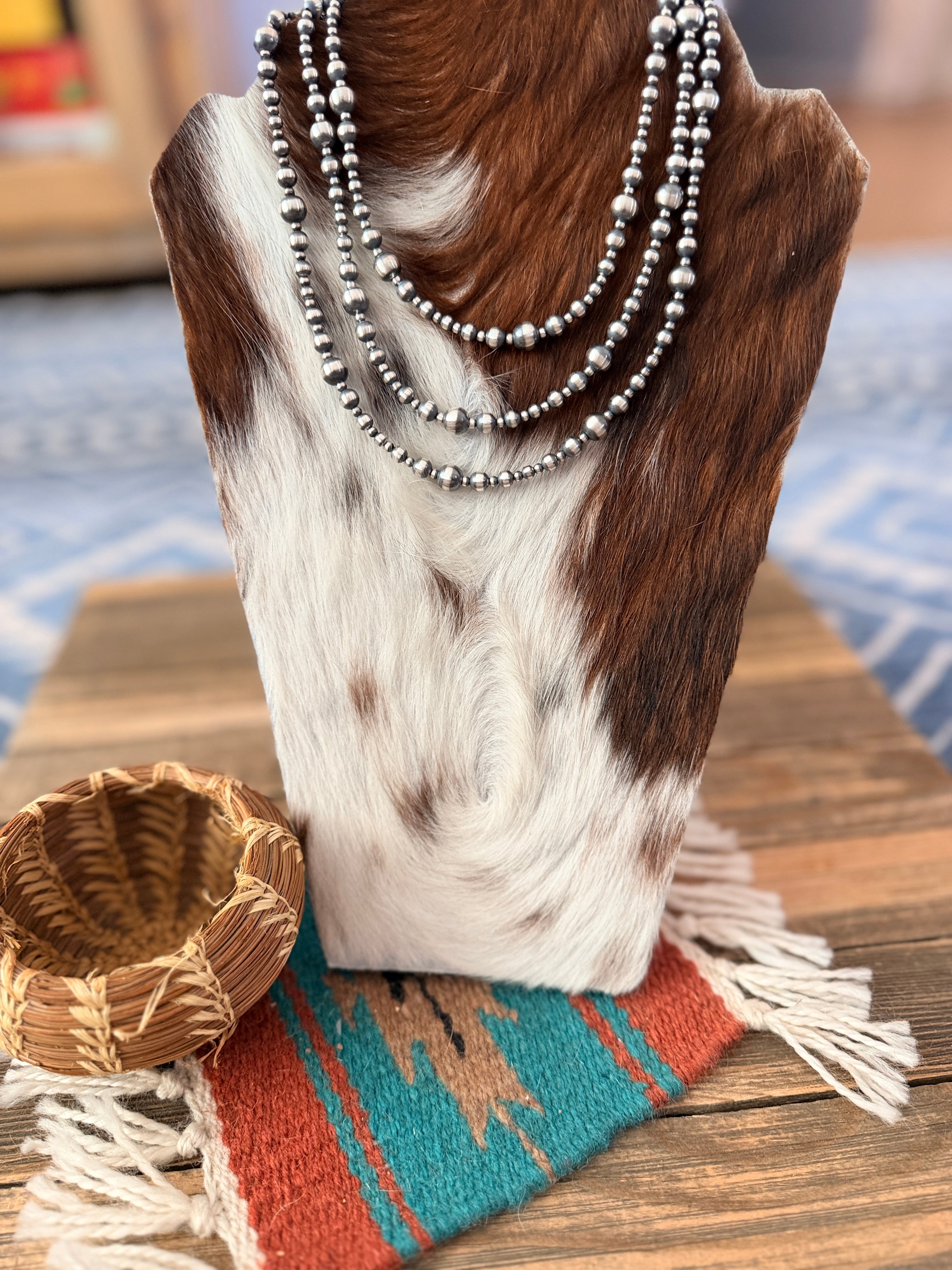 Handcrafted Sterling Silver Pearl Beaded Necklace