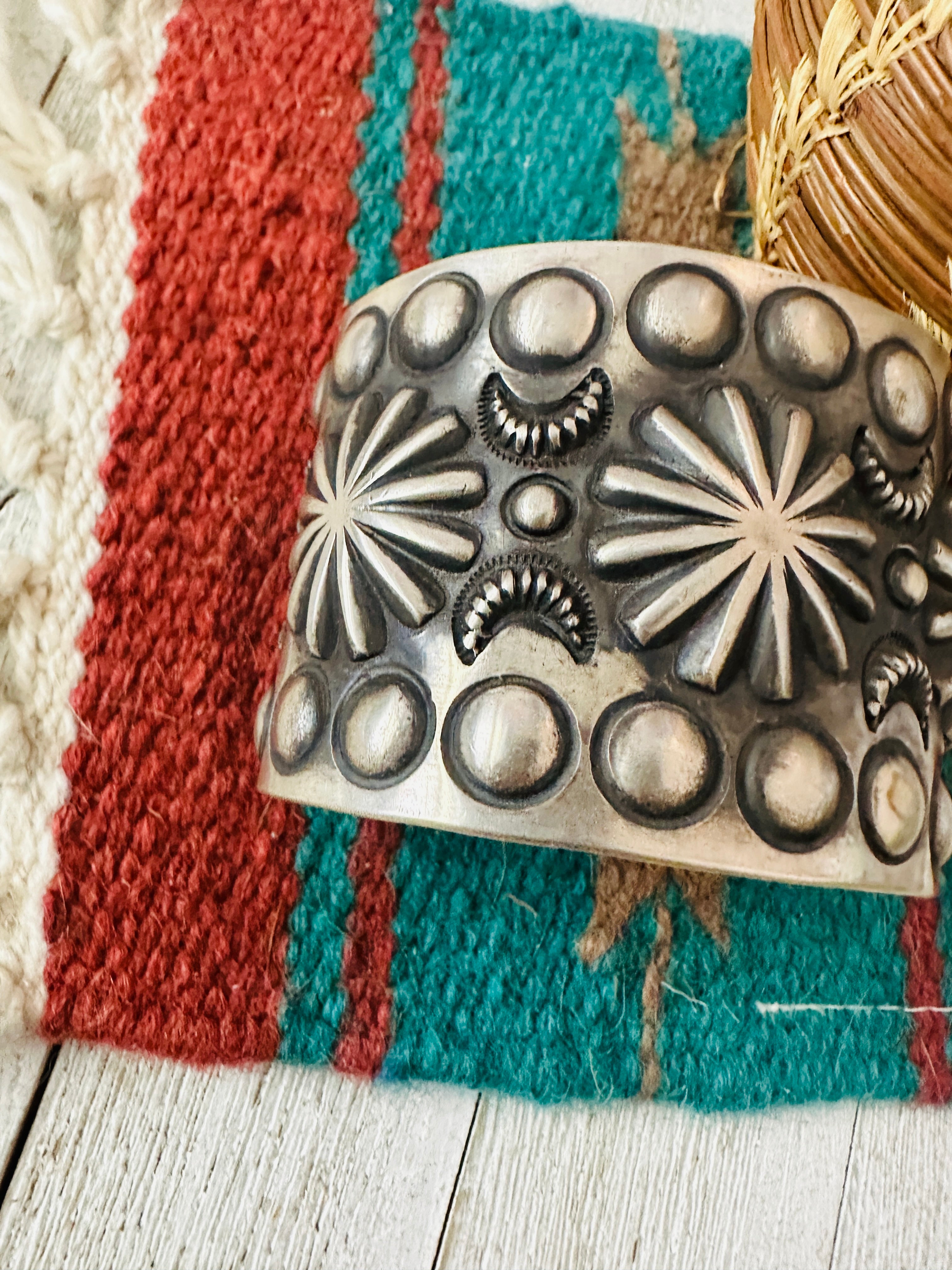 Handcrafted Hand Stamped Sterling Silver Cuff Bracelet