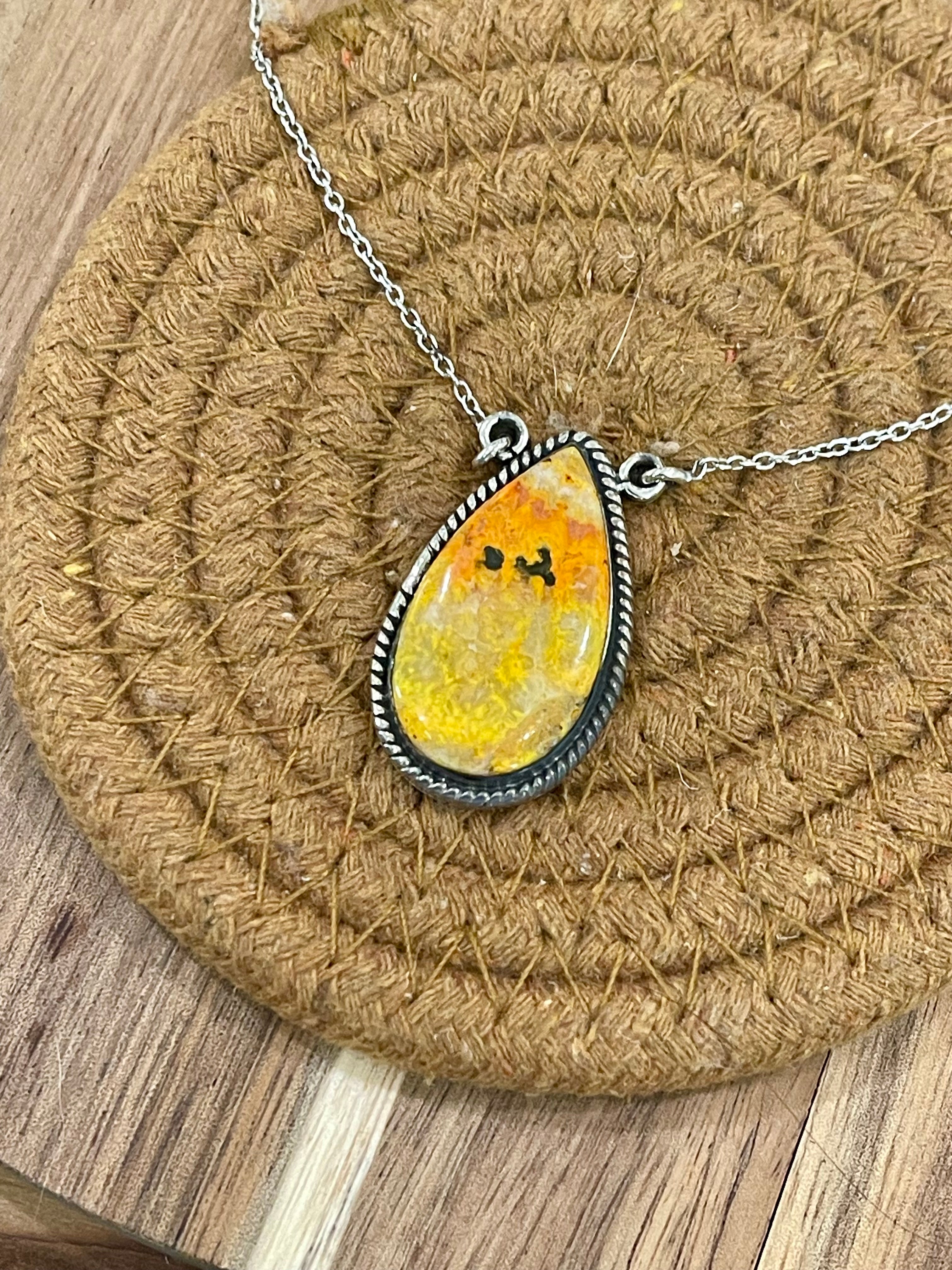 Handmade Sterling Silver & Bumble Bee Necklace