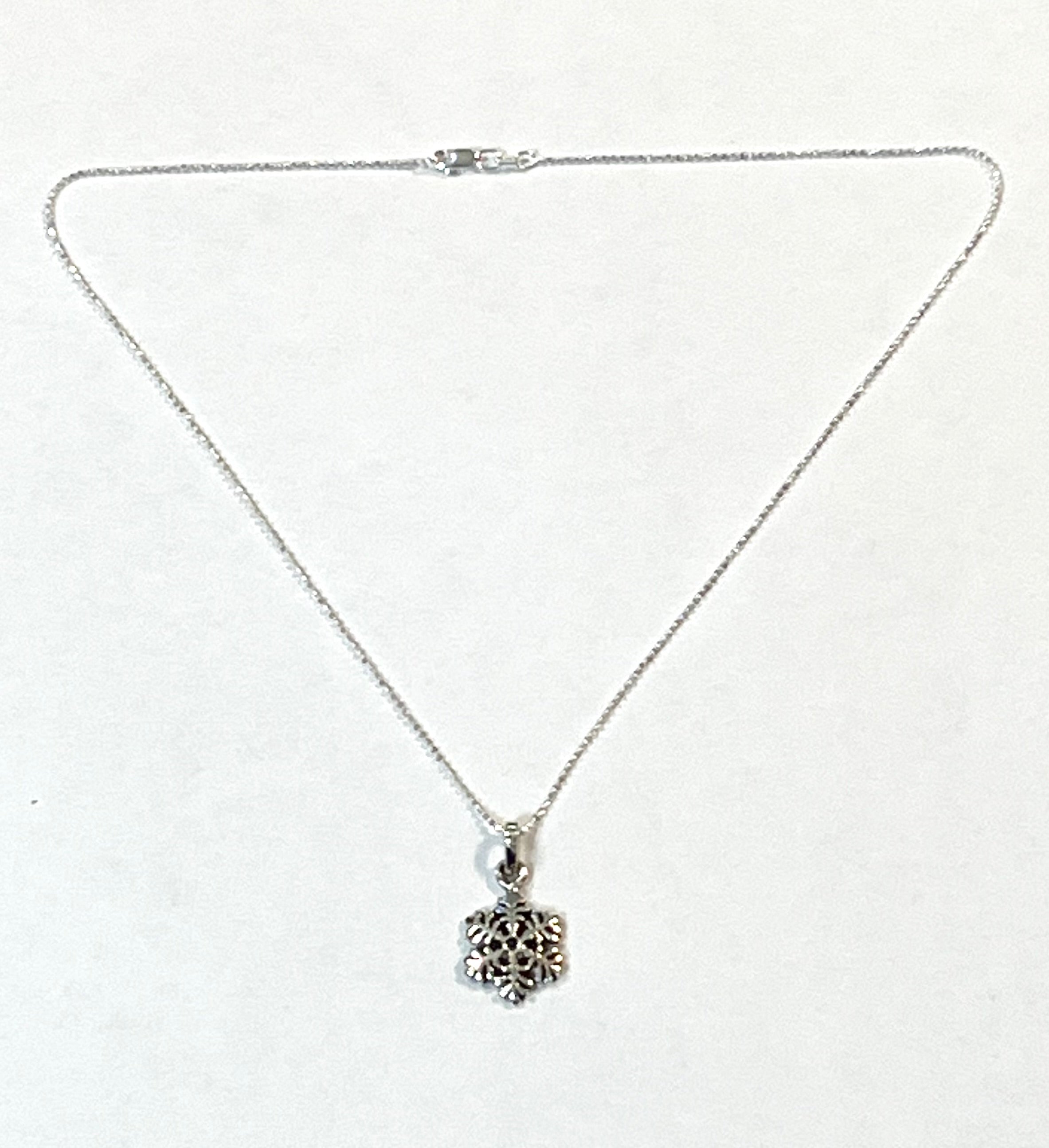 Medium Sterling Silver Snowflake Pendant