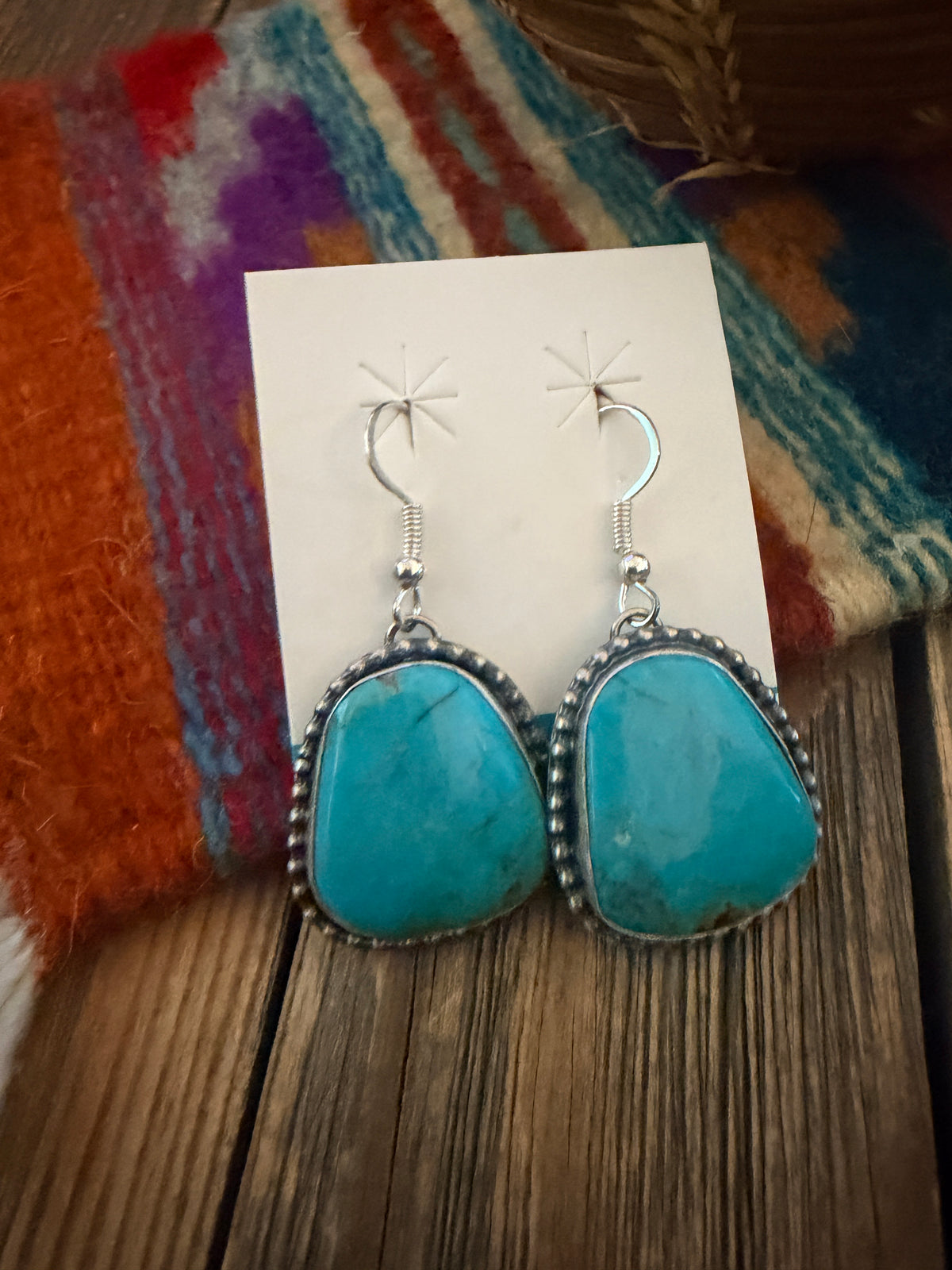 Handcrafted Turquoise & Sterling Silver Dangle Earrings