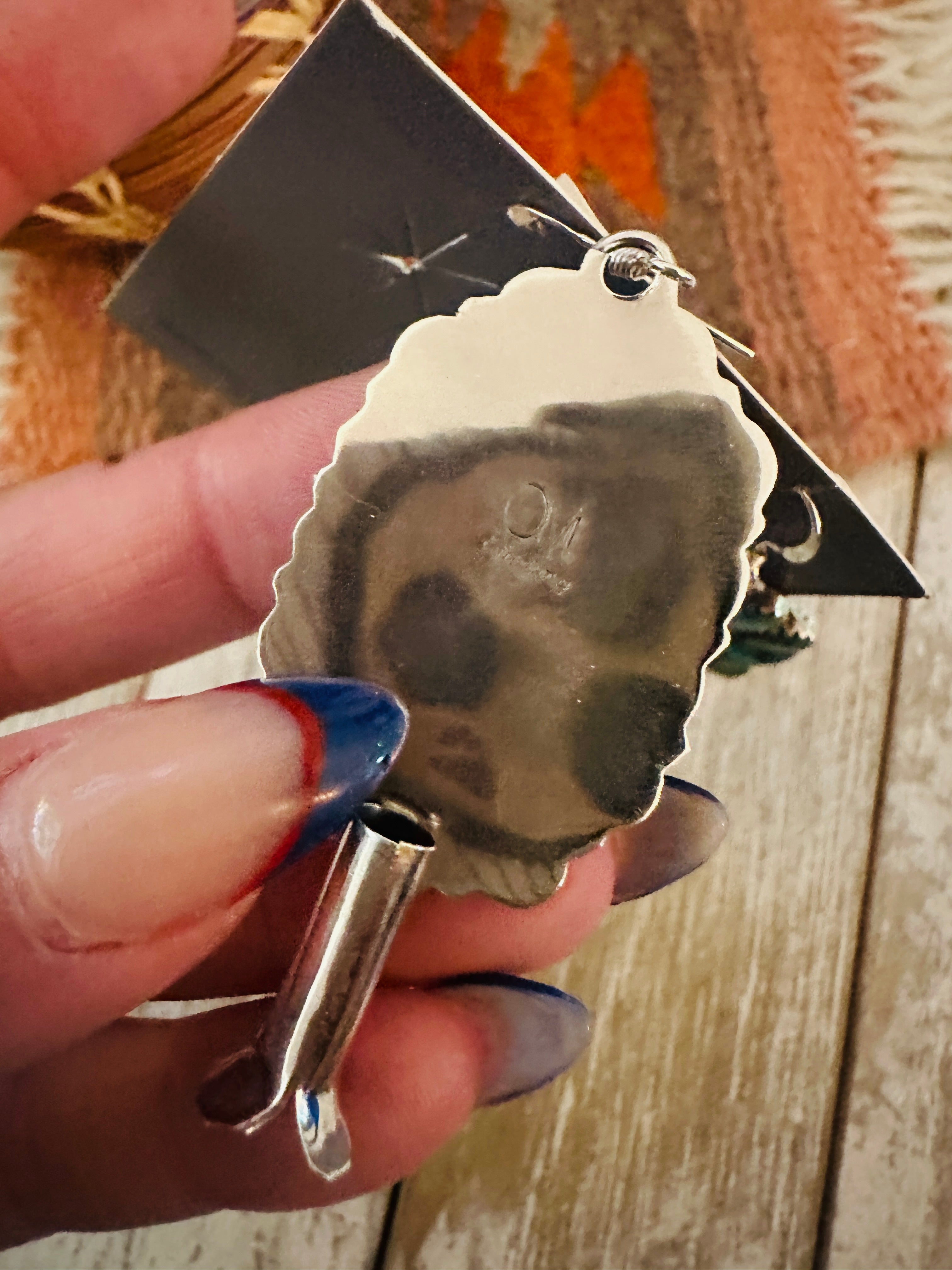 Handcrafted Sterling Silver & Turquoise Cluster Blossom Dangle Earrings