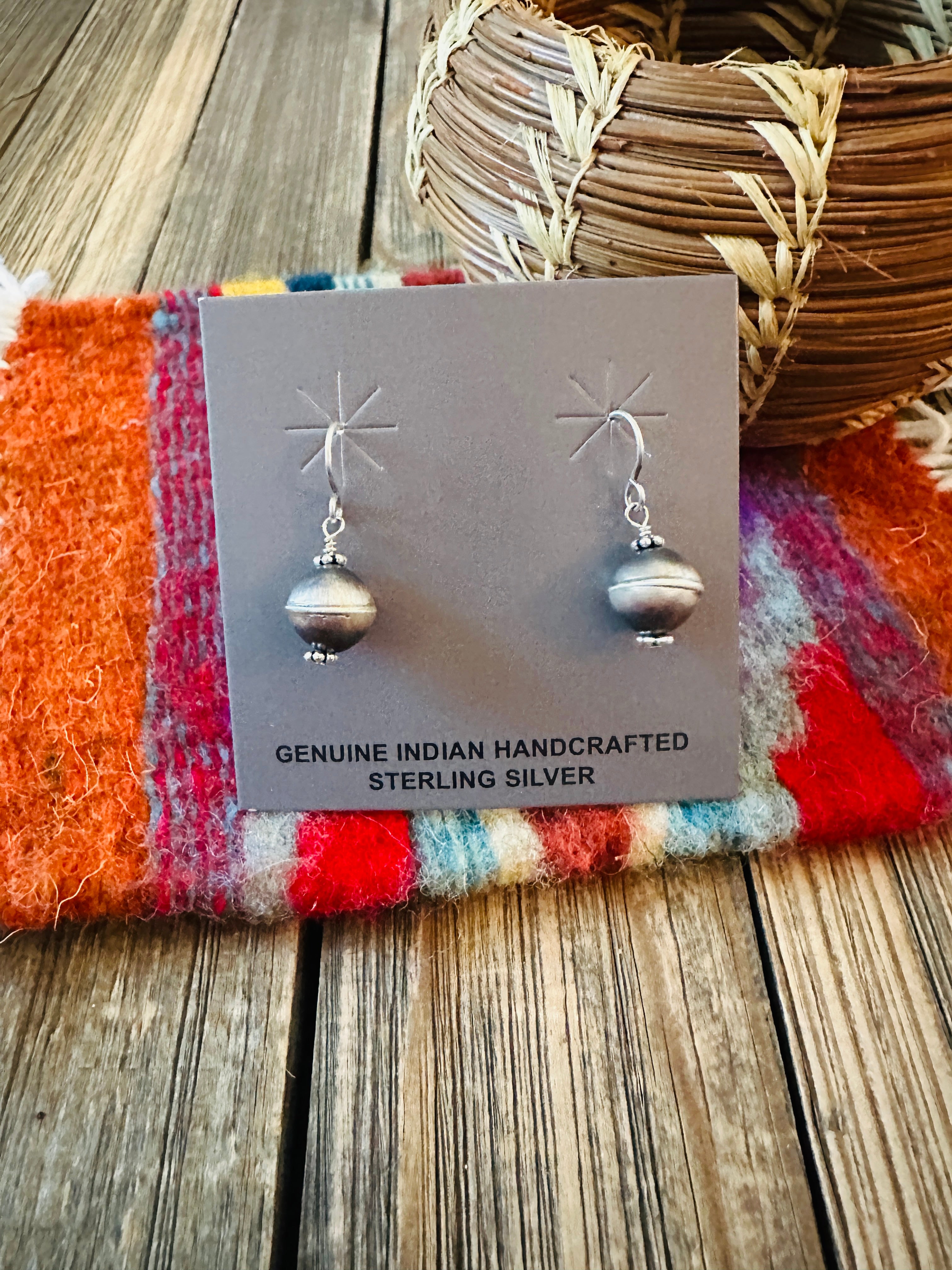 Handcrafted Sterling Silver Pearl Beaded Dangle Earrings