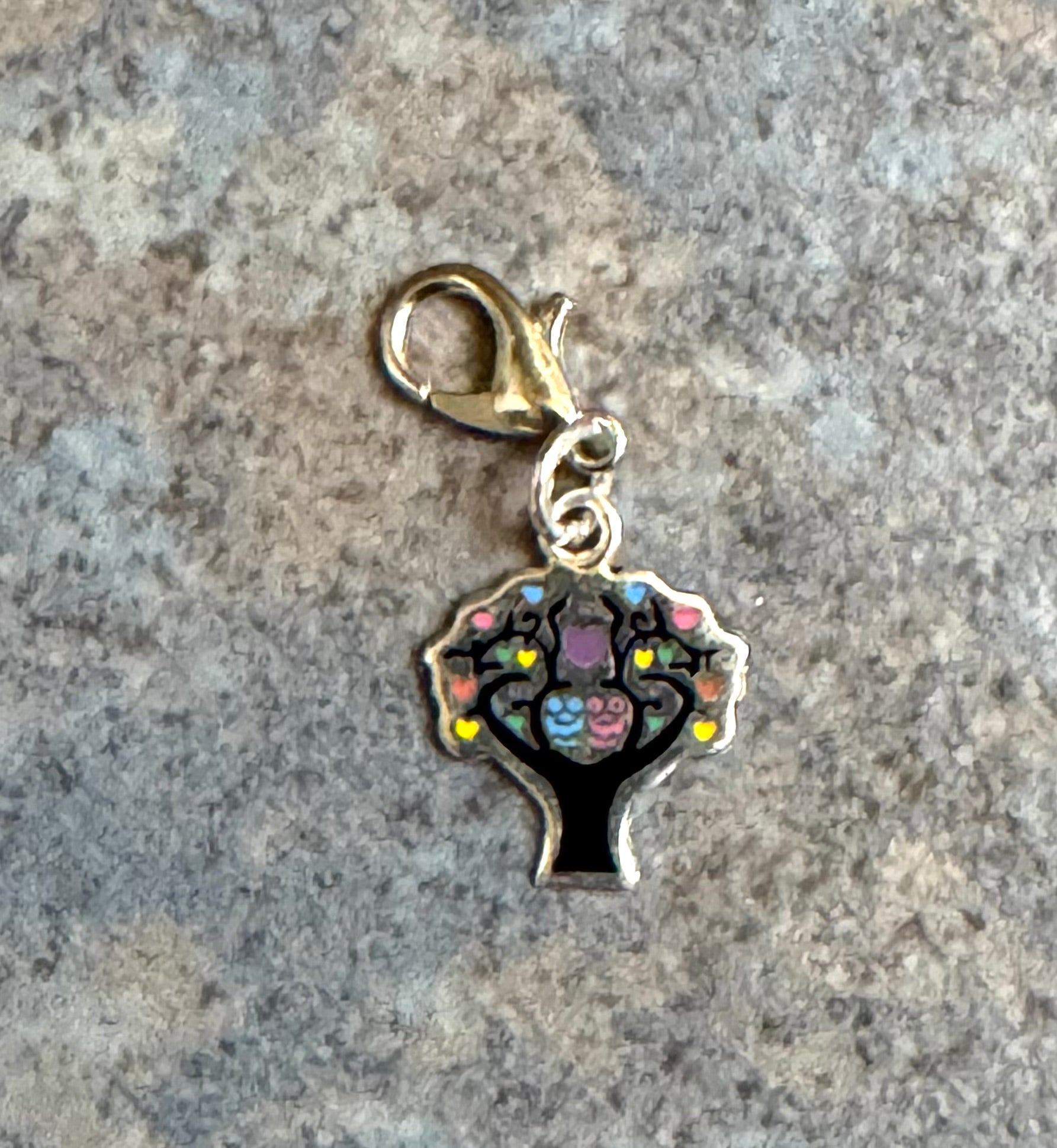 Multicolored Sterling Silver Tree Charm
