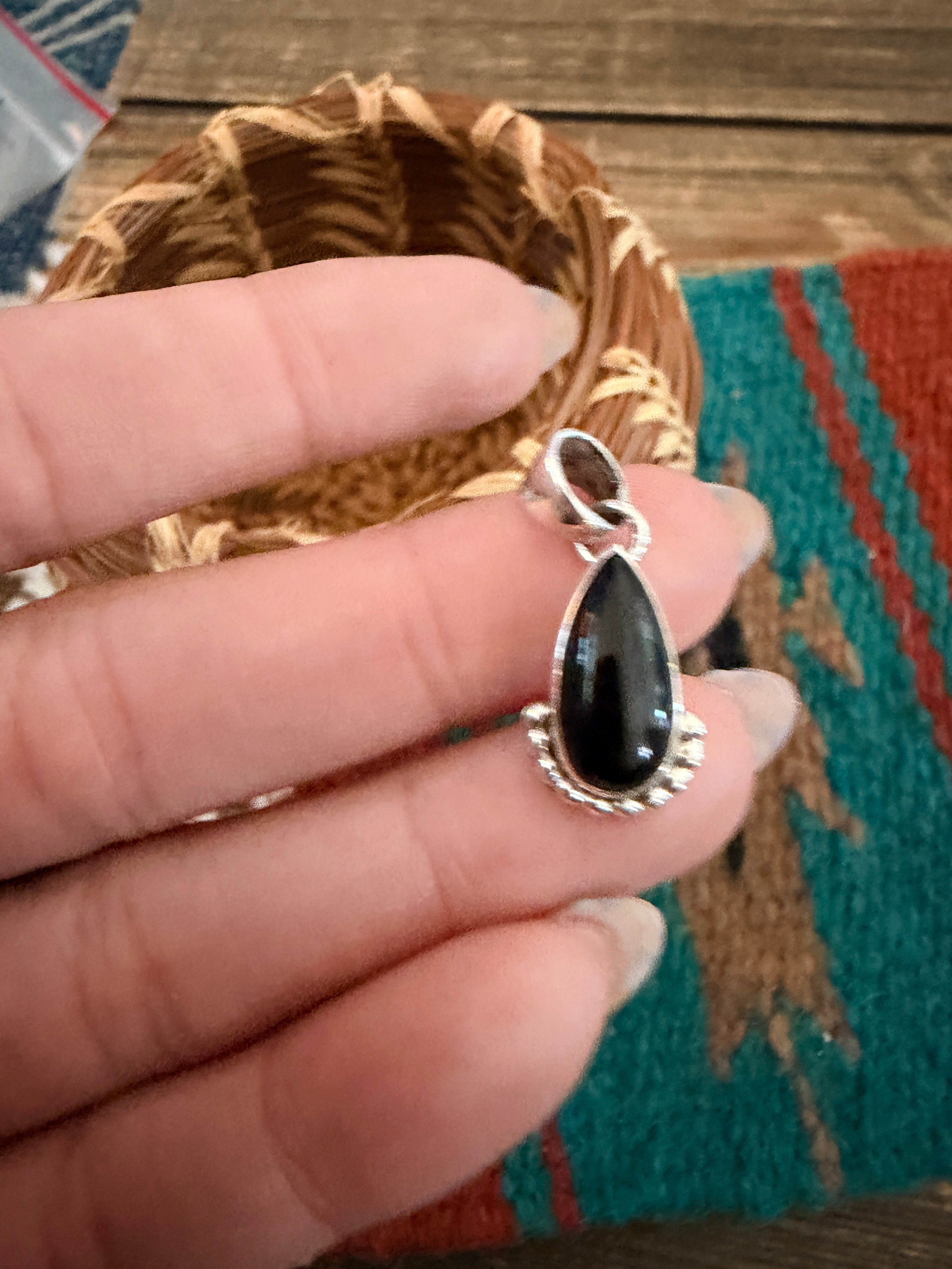 Handcrafted Sterling Silver and Black Onyx Pendant