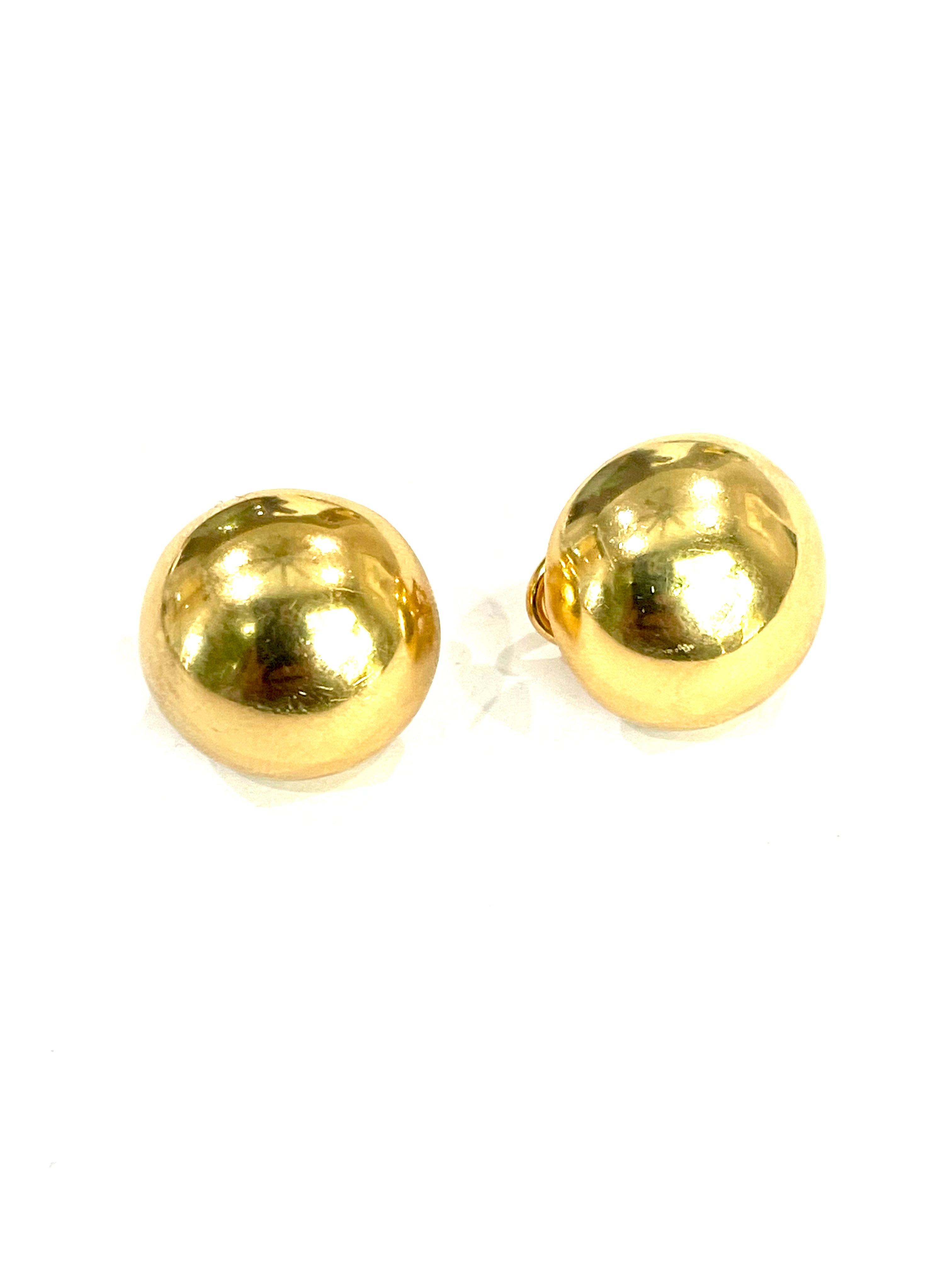 Vintage Gold Plated Round Stud Earrings