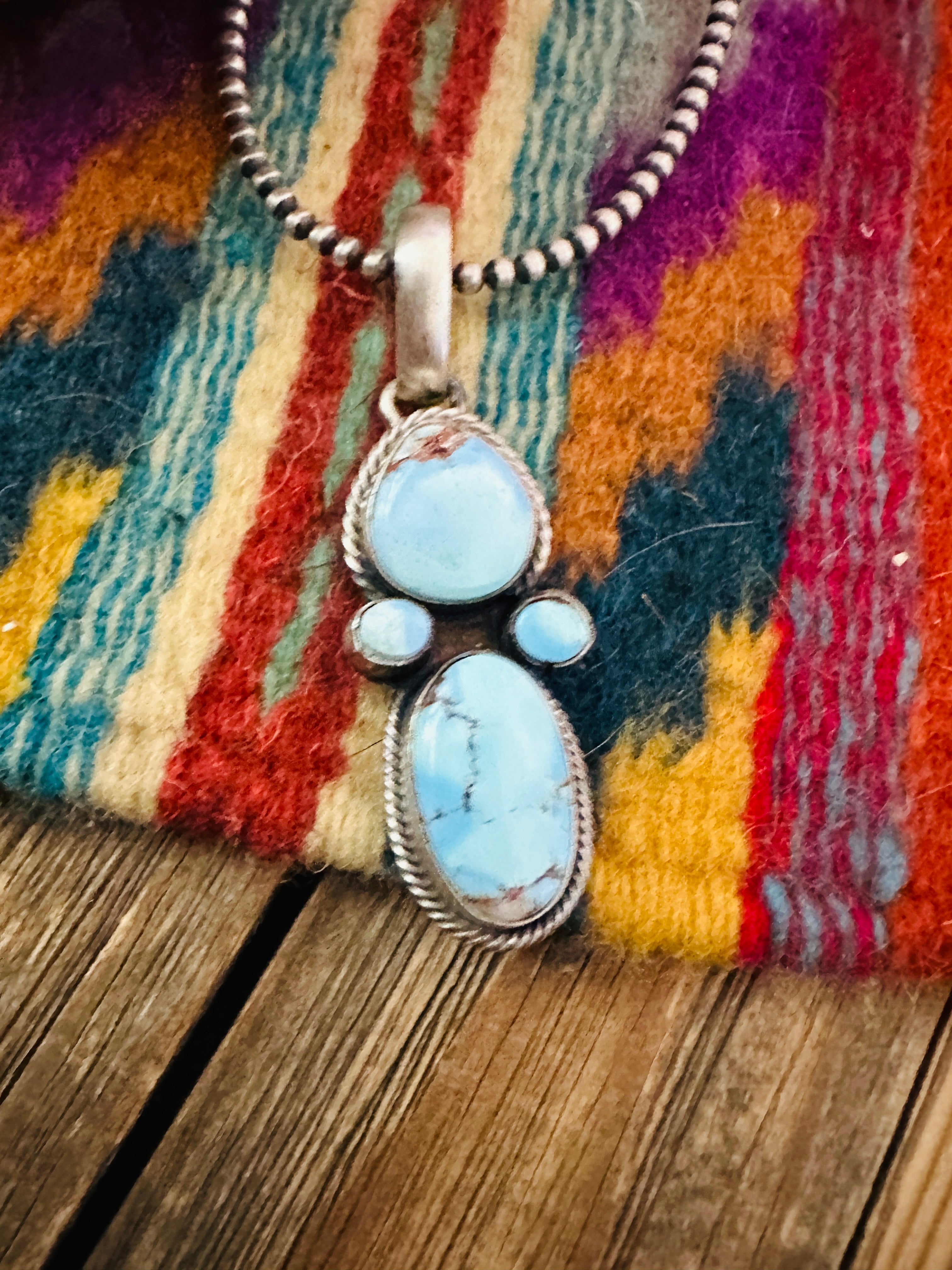 Handcrafted Sterling Silver & Golden Hills Turquoise Pendant by Darrin Livingston