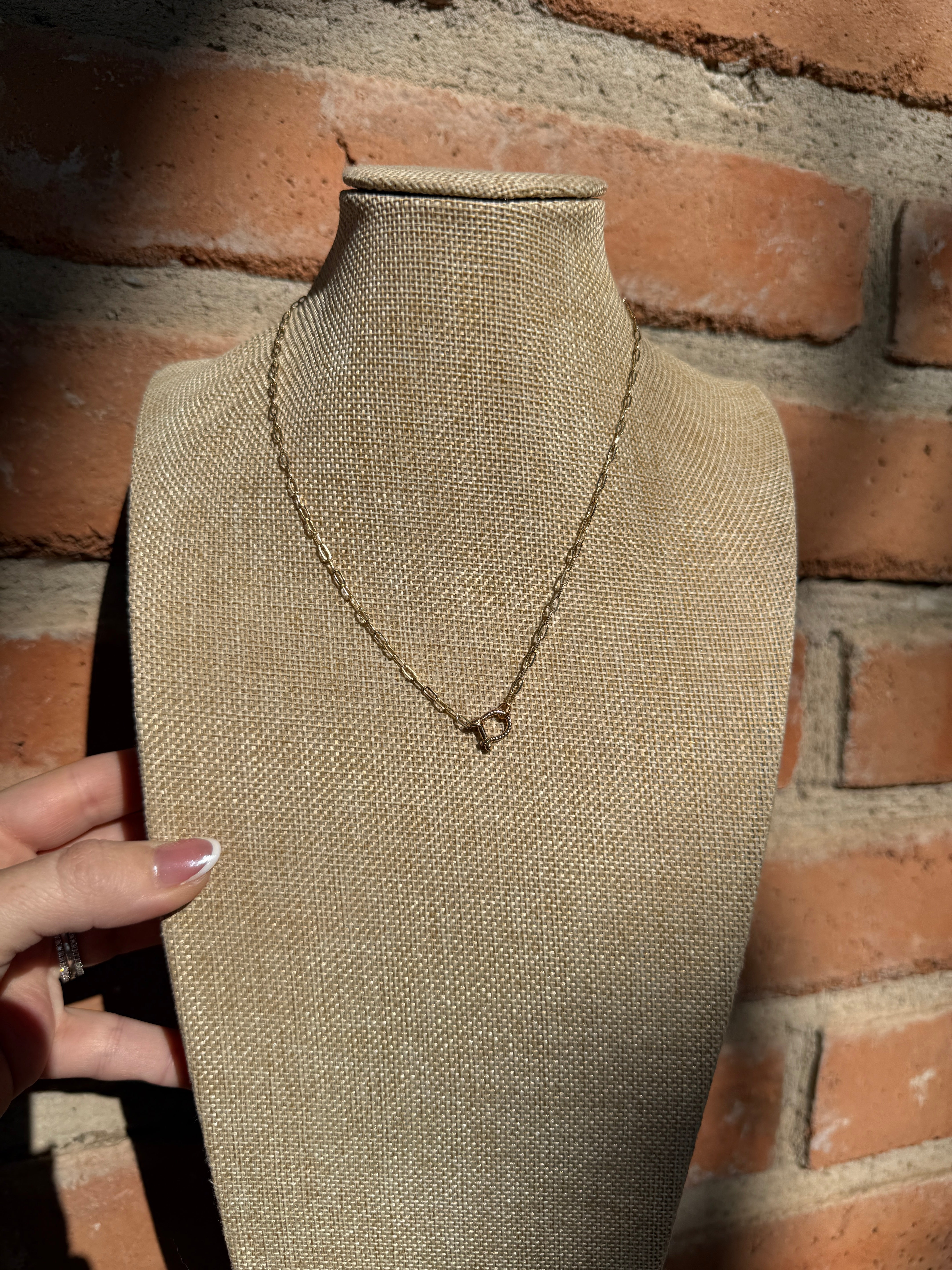 “The Golden Collection” Handmade Gold Plated Chain Dainty HORSE BIT Necklace