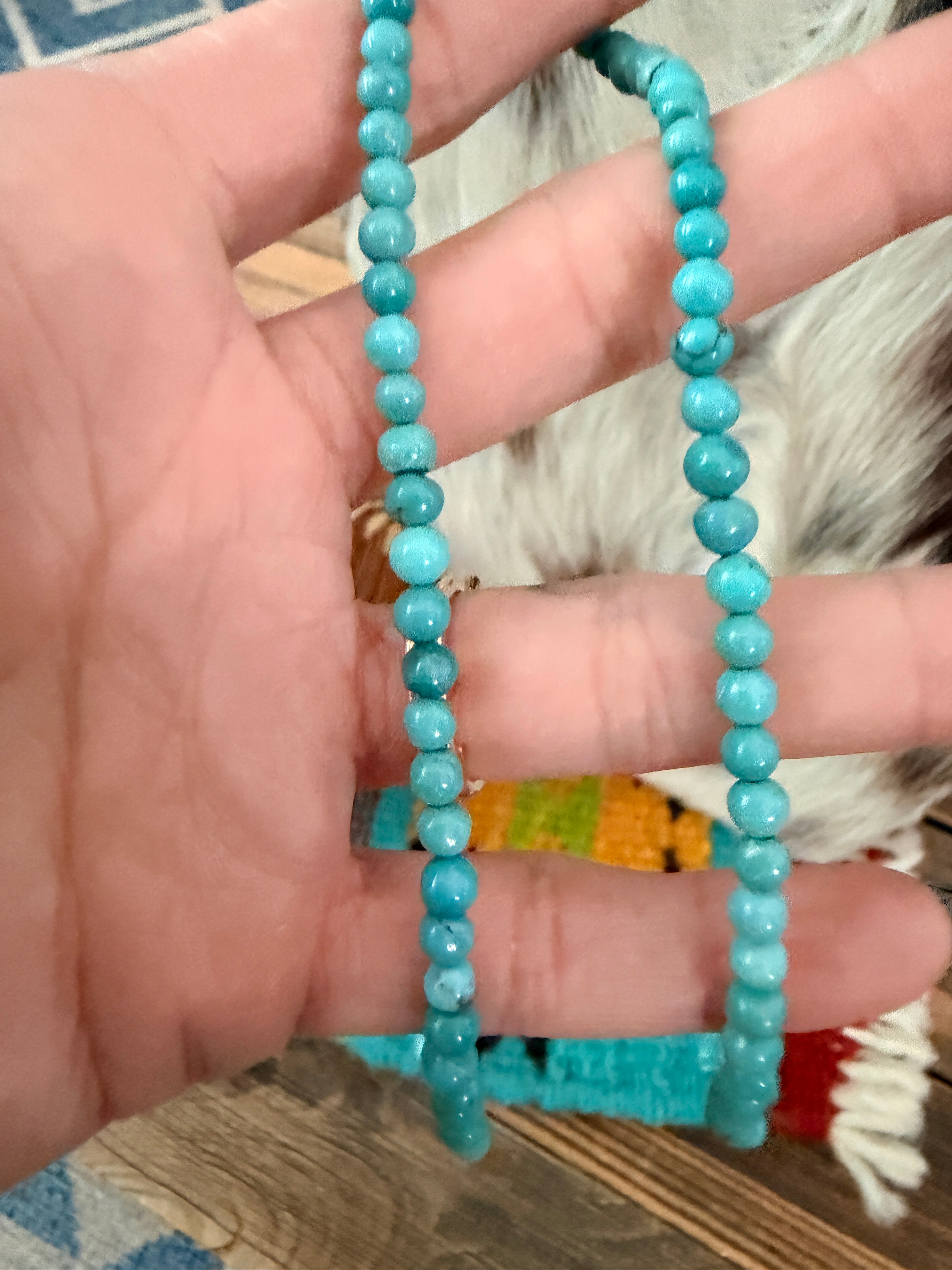 Handcrafted Turquoise 18" Beaded Necklace