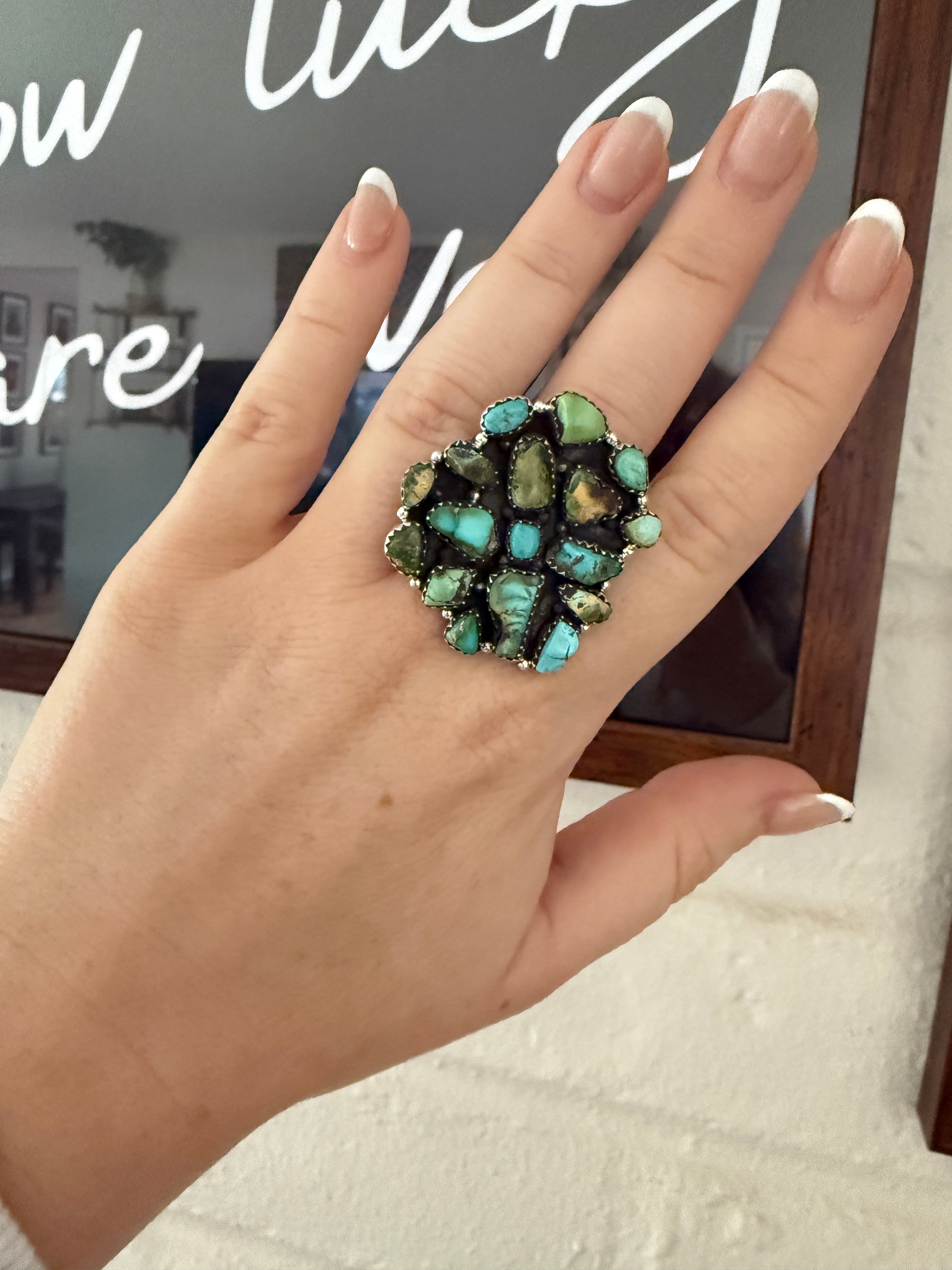 Handmade Sonoran Turquoise & Sterling Silver Adjustable Ring