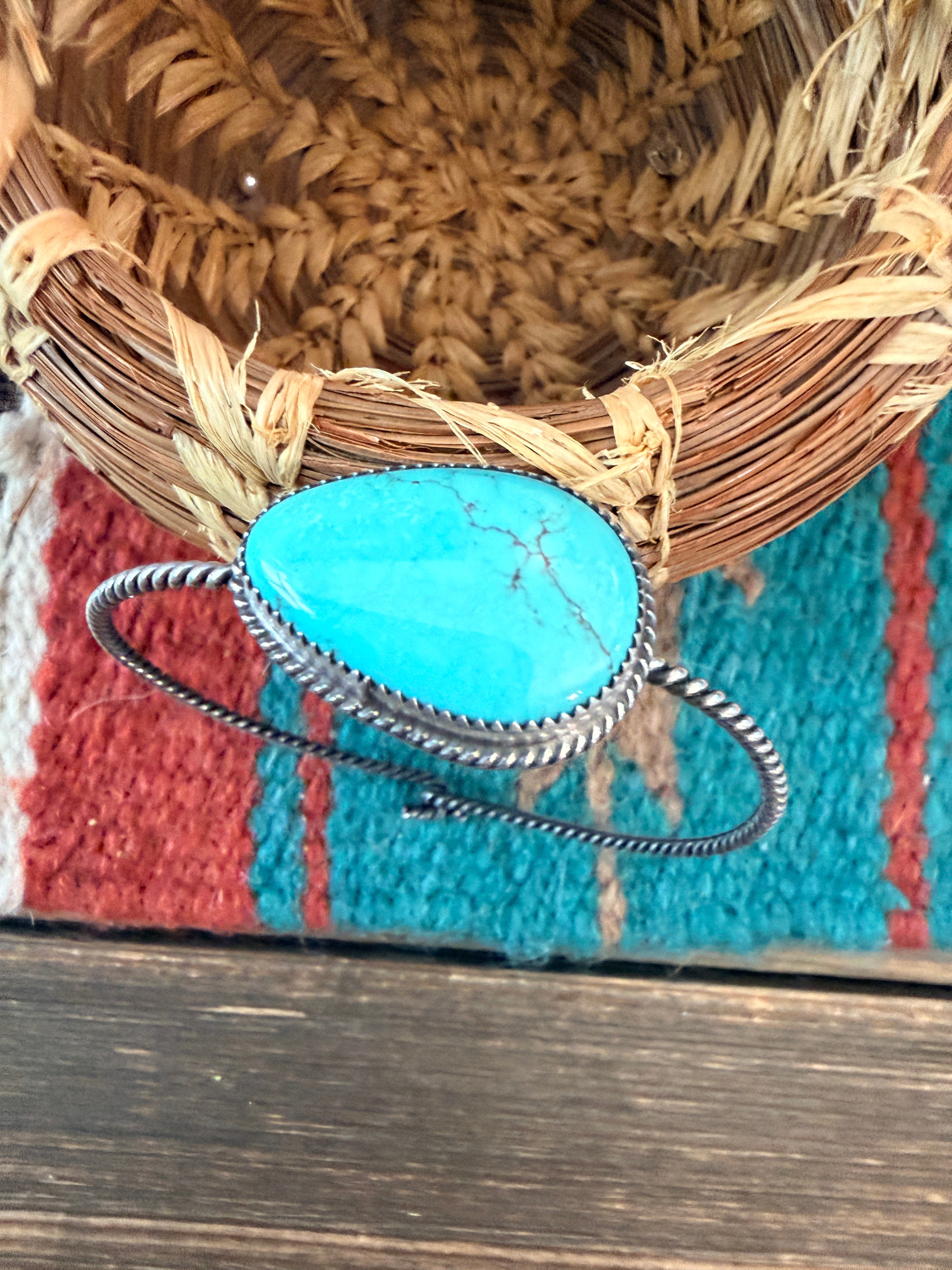 Handmade Turquoise & Sterling Silver Bangle Bracelet
