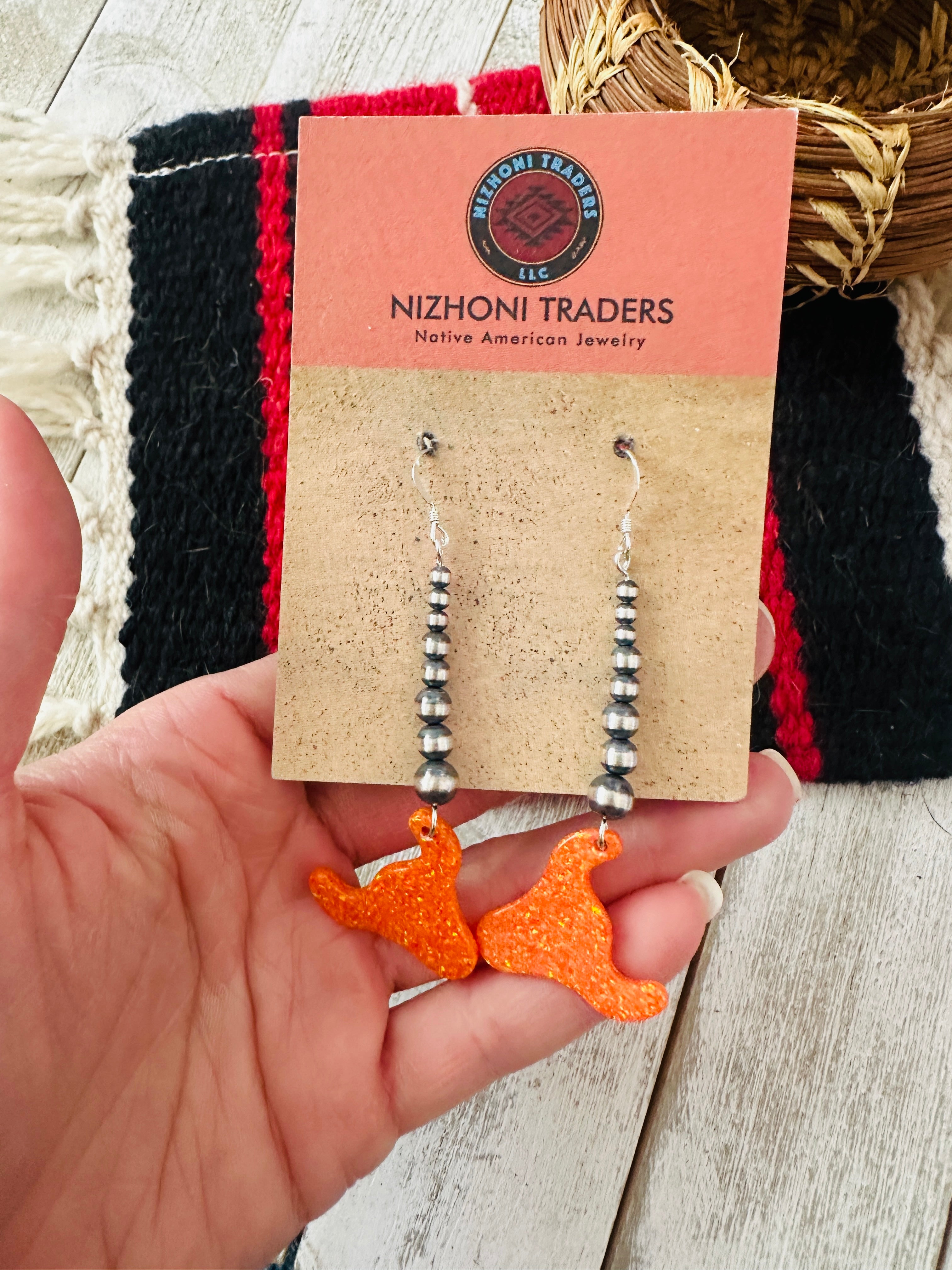 Summer Lovin’ Handcrafted Sterling Silver Pearl Beaded Opal Bull Head Dangle Earrings