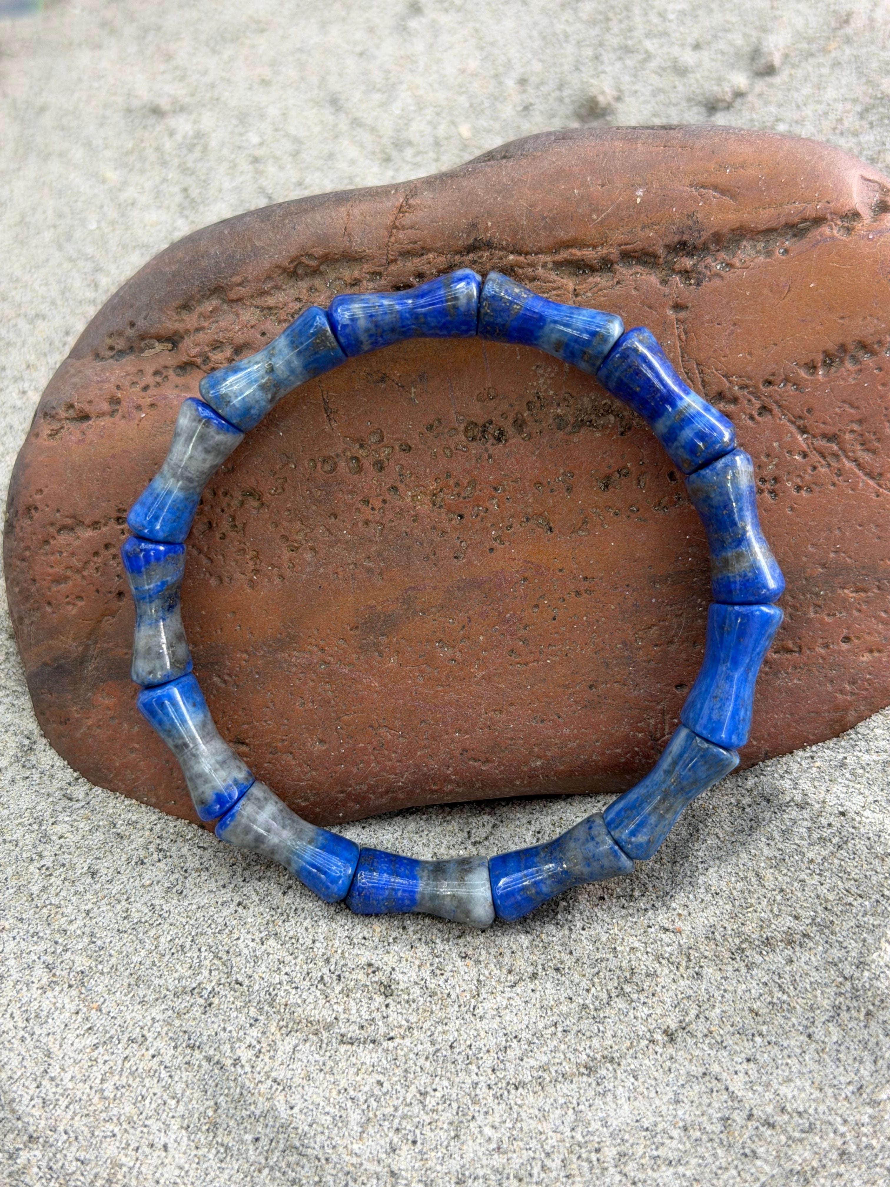 Lapis Beaded Stretch Bracelet