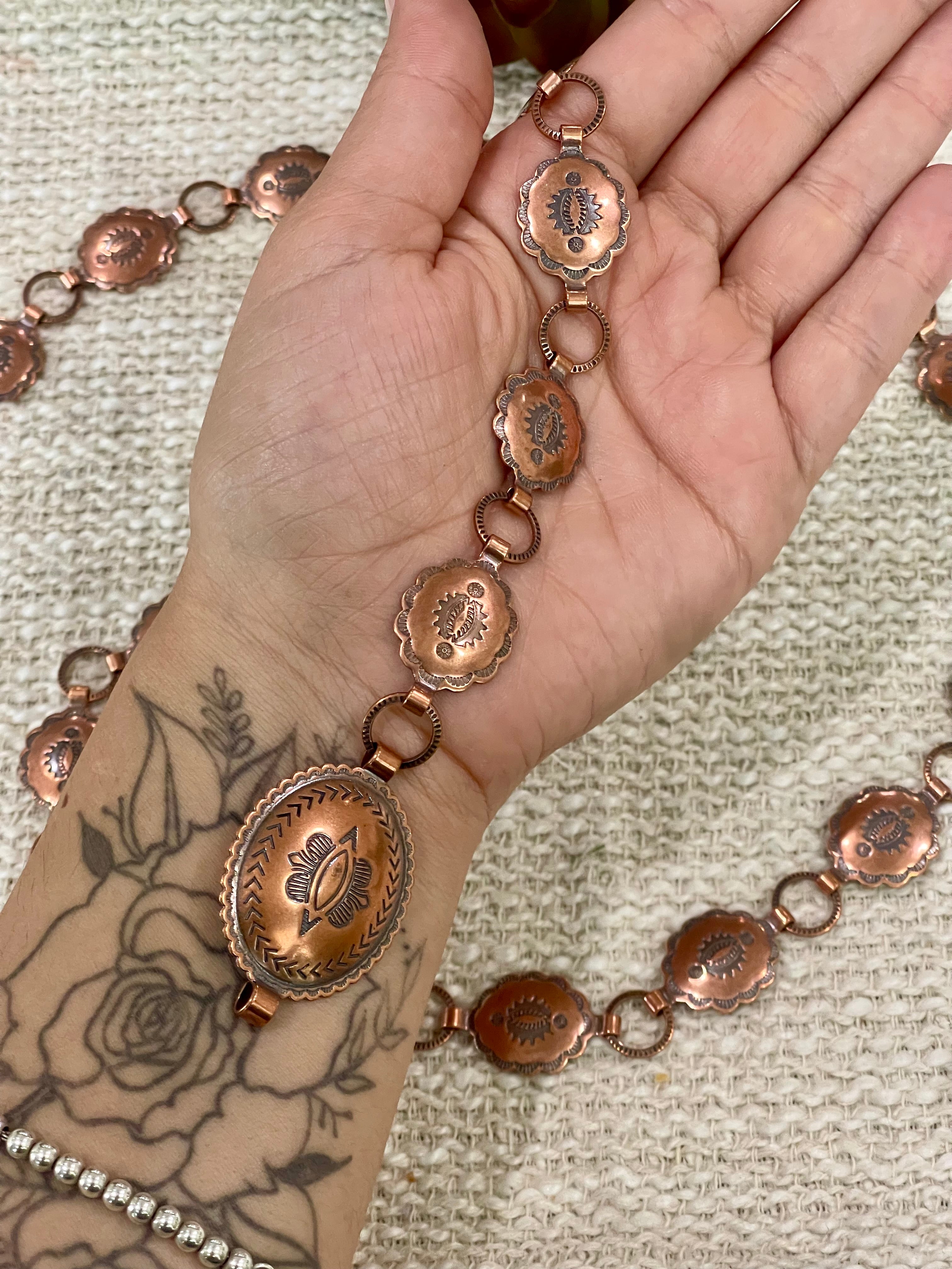 Handmade Copper Concho Belt