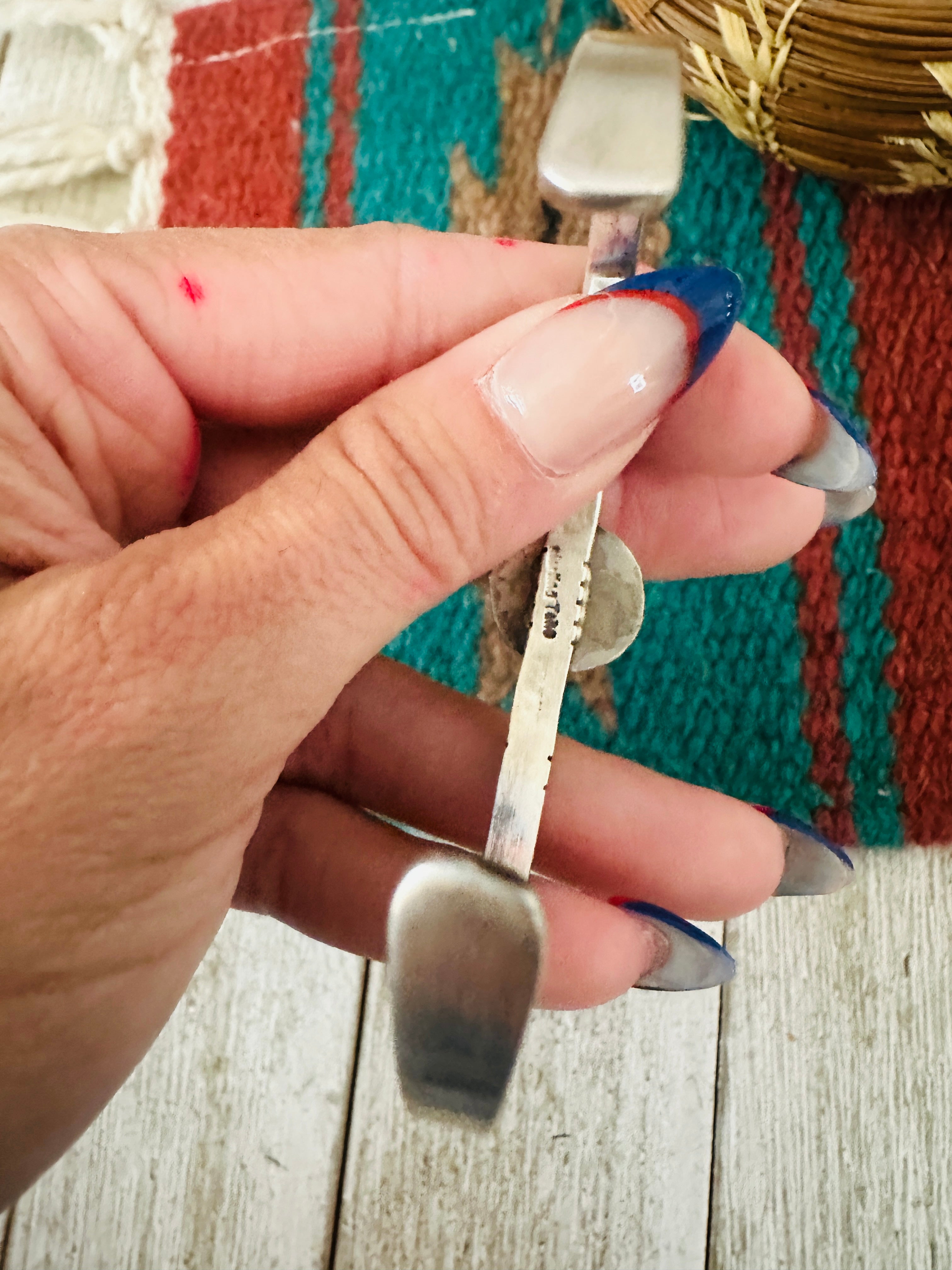 Handcrafted Sterling Silver & Royston Turquoise Cuff Bracelet by Tahe