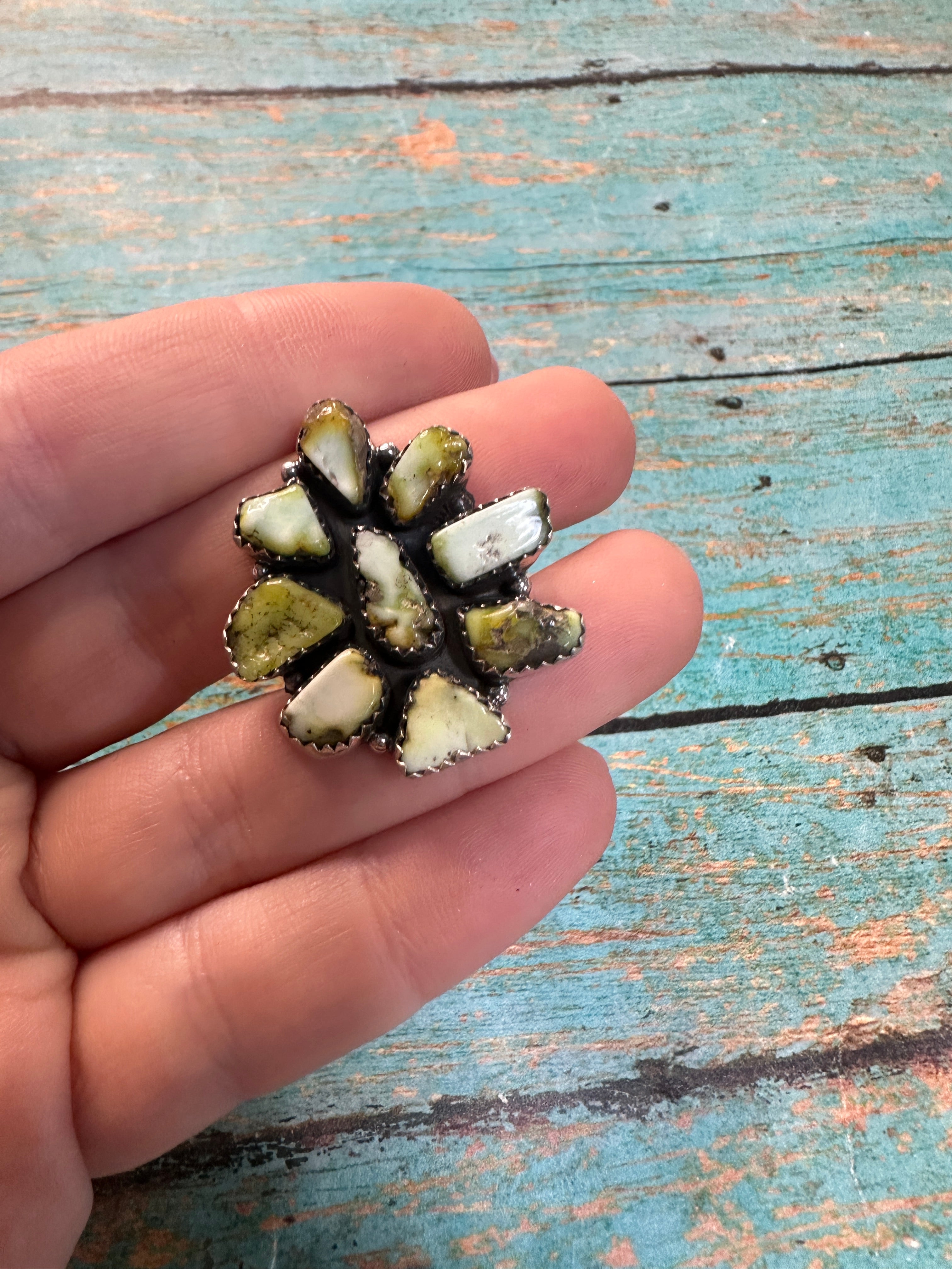 Handmade Palomino Turquoise & Sterling Adjustable Ring