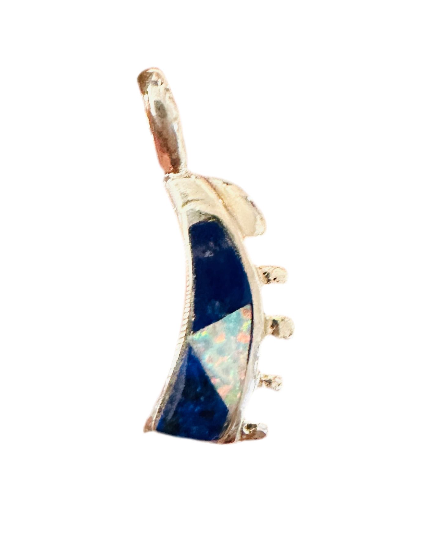 Handcrafted Lapis, Opal & Sterling Silver Inlay Pendant