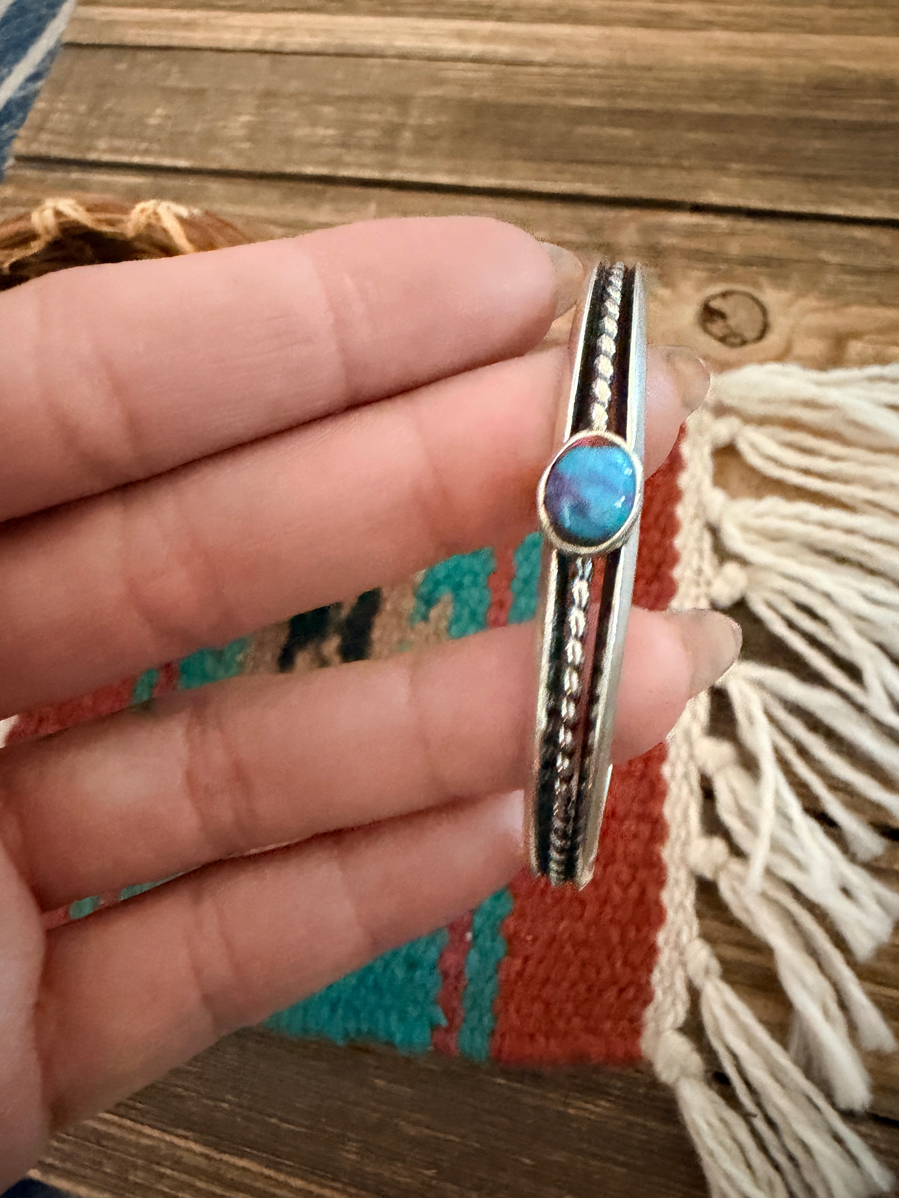 Handcrafted Pink Dream Mojave & Sterling Silver Cuff Bracelet