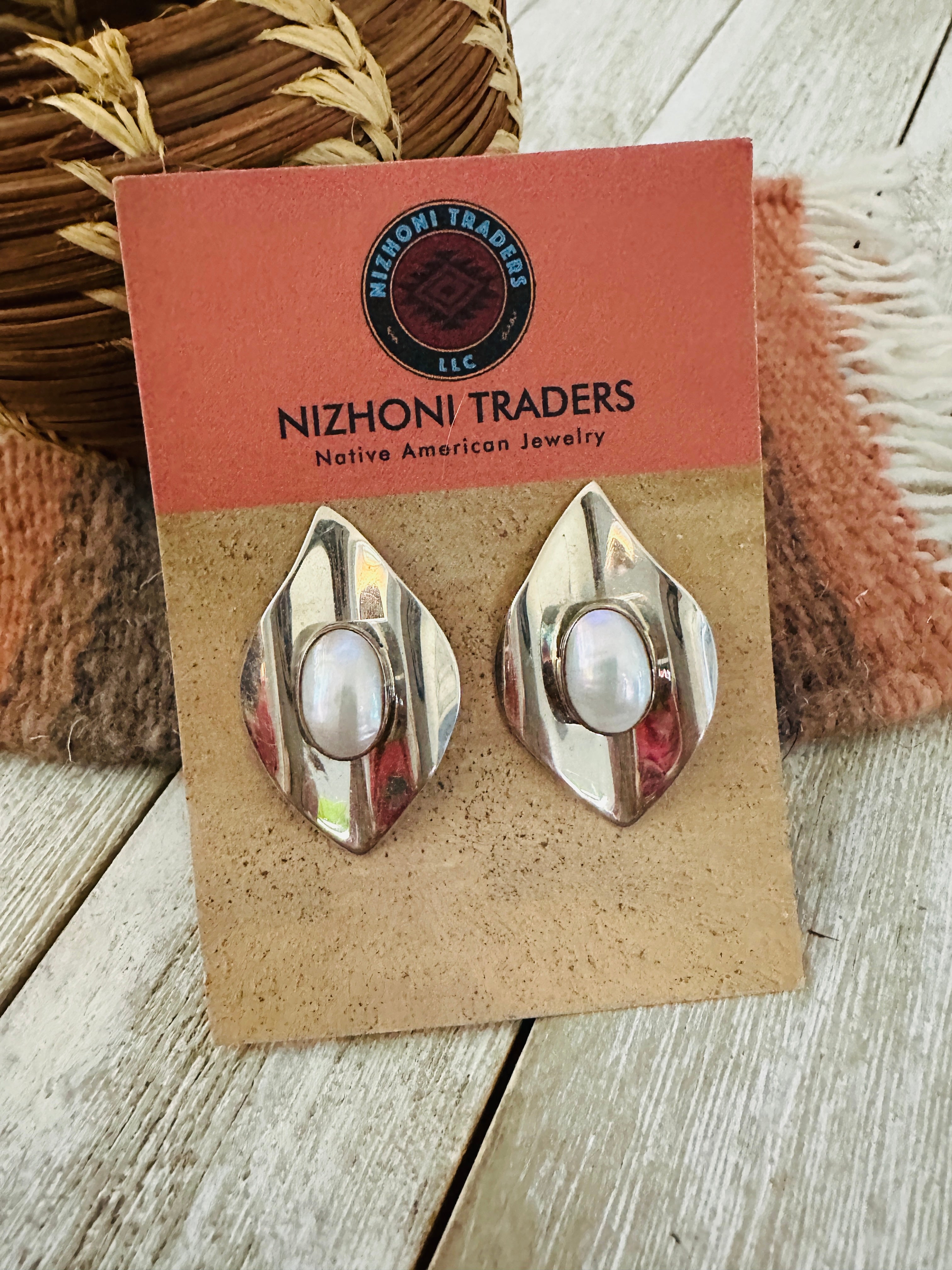 Handcrafted Freshwater Pearl & Sterling Silver Post Earrings