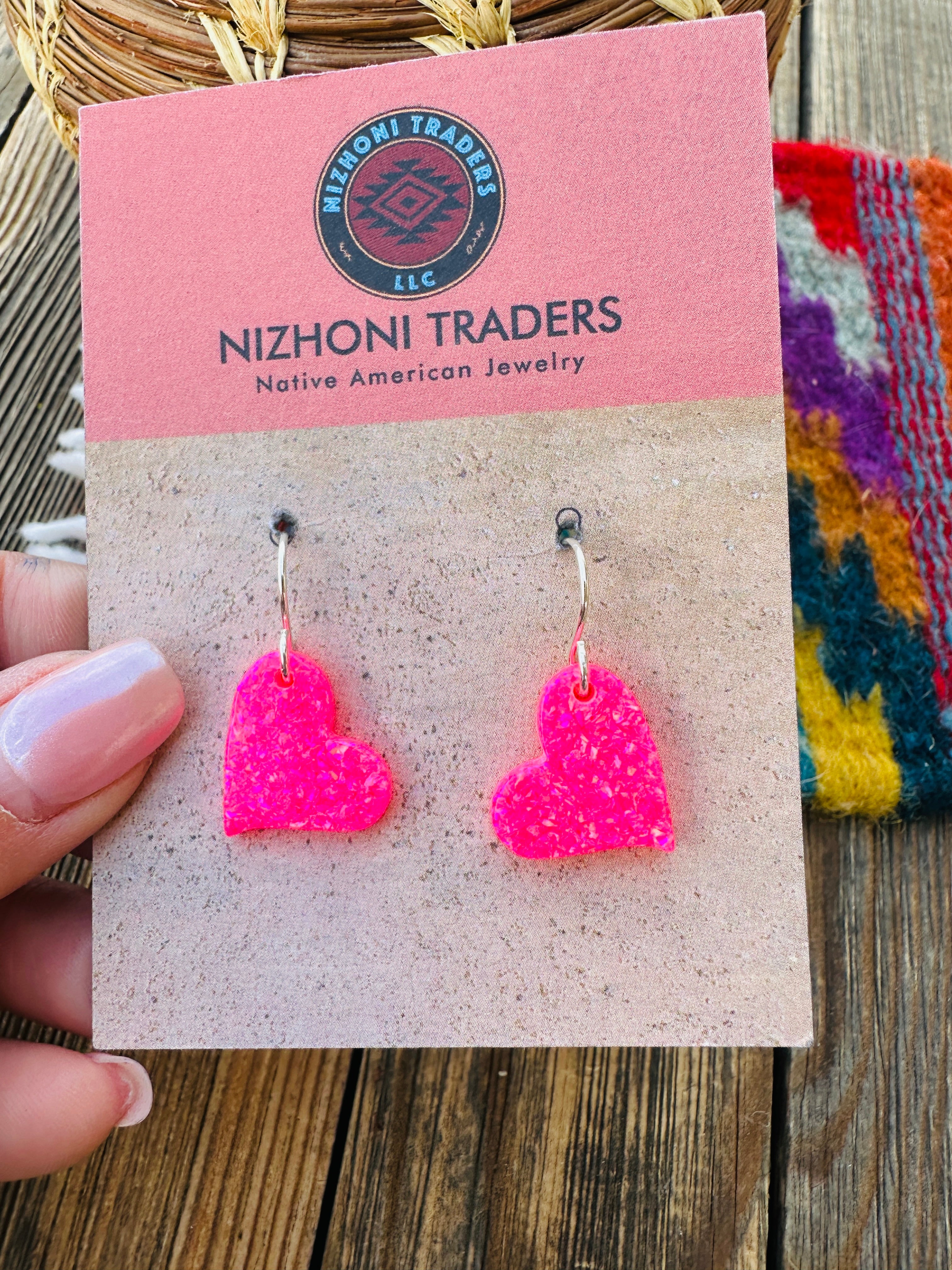 Handcrafted Sterling Silver & Opal Heart Dangle Earrings