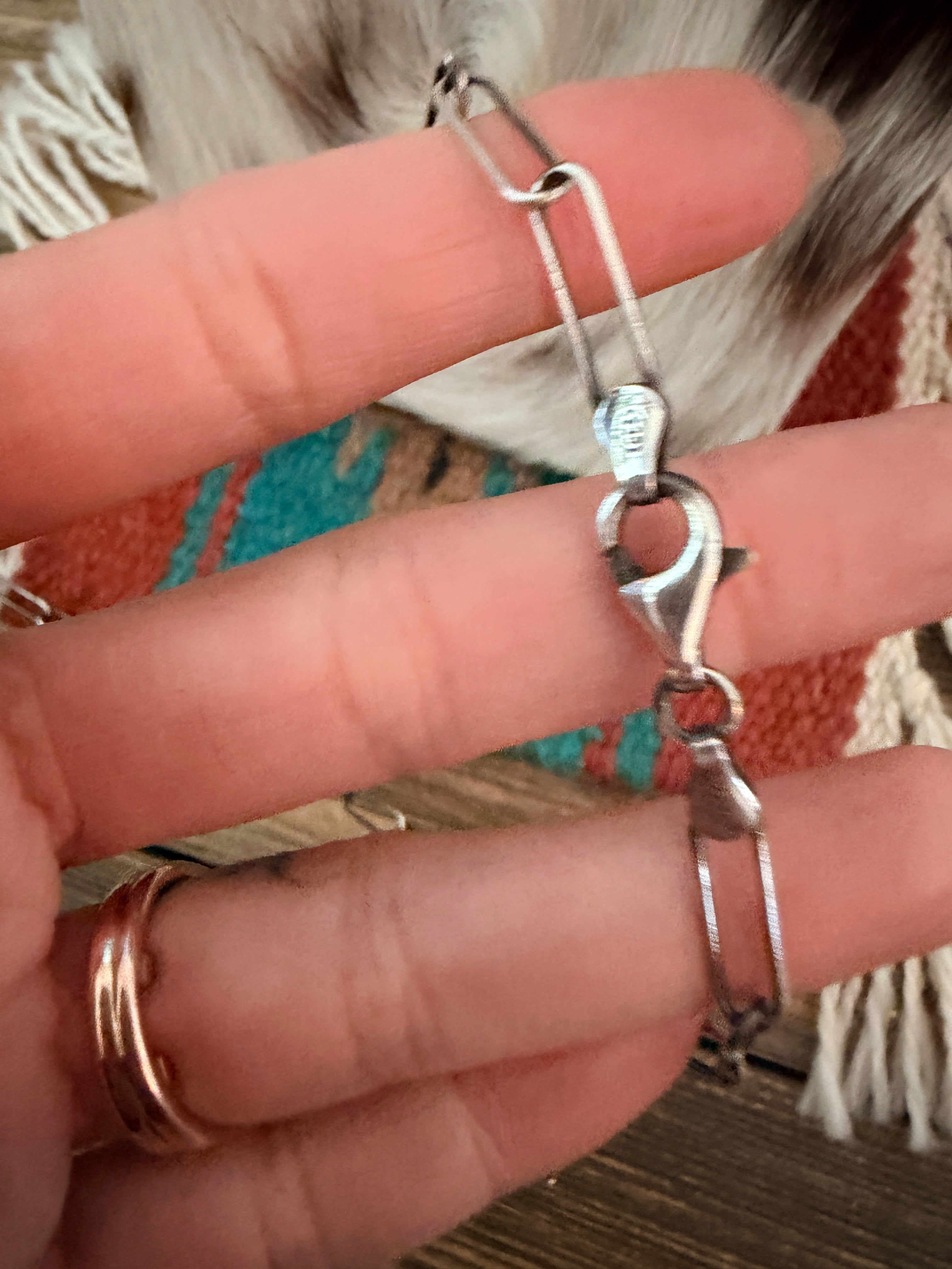 Handmade Sterling Silver & Red Fire Opal Beaded Necklace