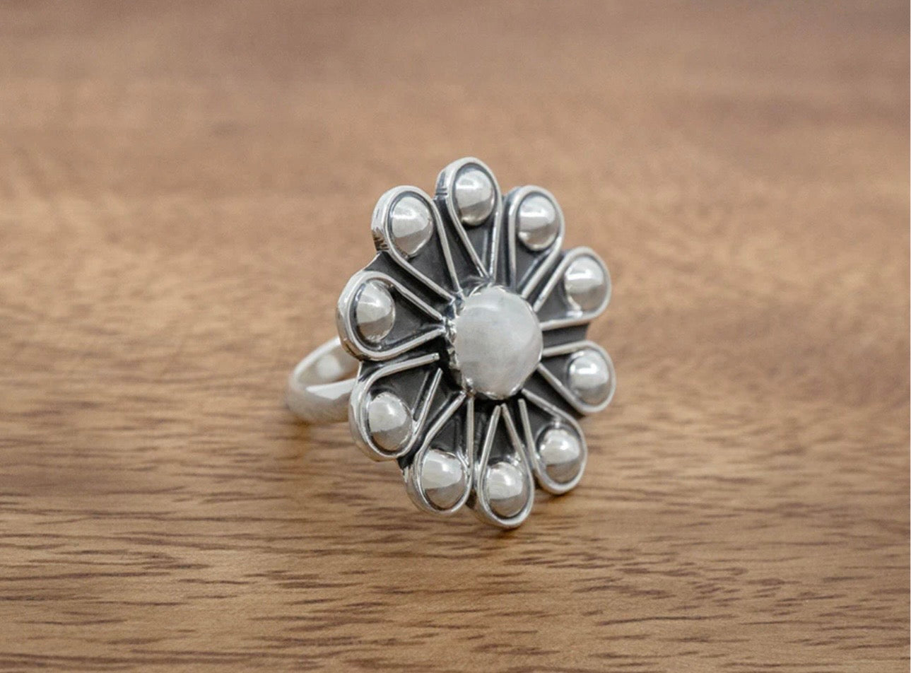 Sterling Silver Vintage Style Flower Ring
