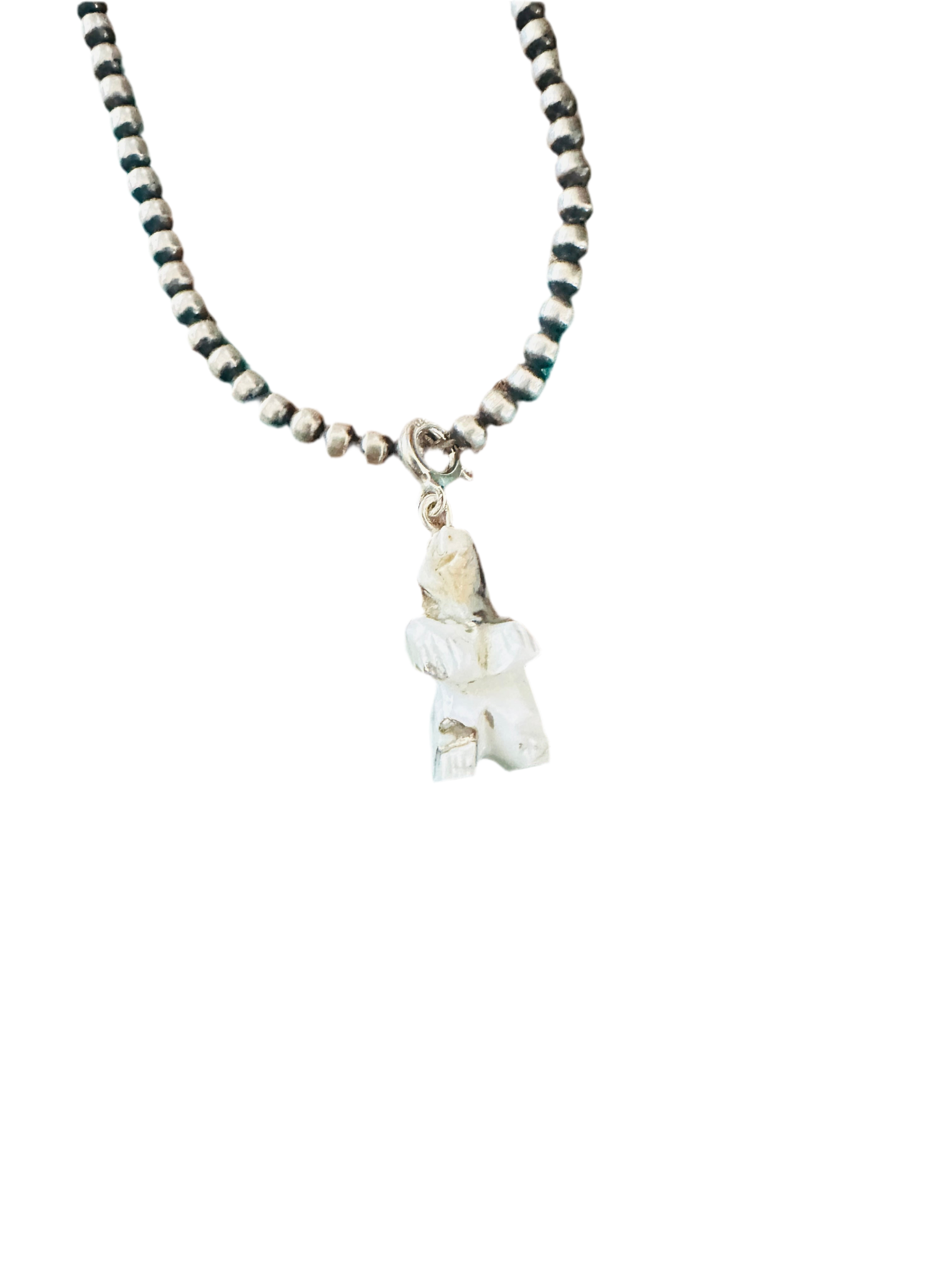 Handcrafted & Hand Carved Blue Mojave Bear Charm