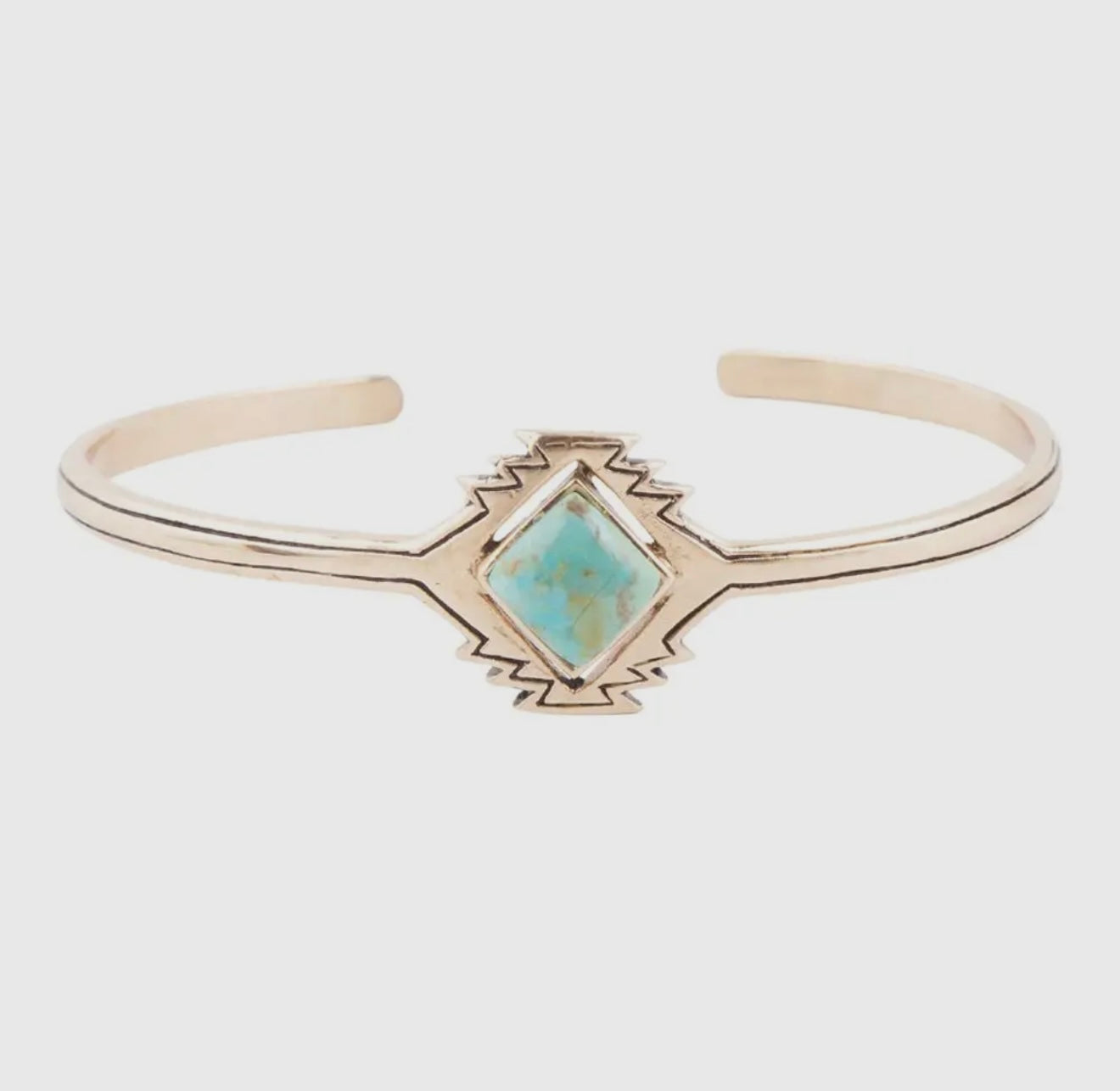 “The Golden Collection” Aztec Cuff Handmade Natural Turquoise Gold Plated Adjustable Bracelet Cuff